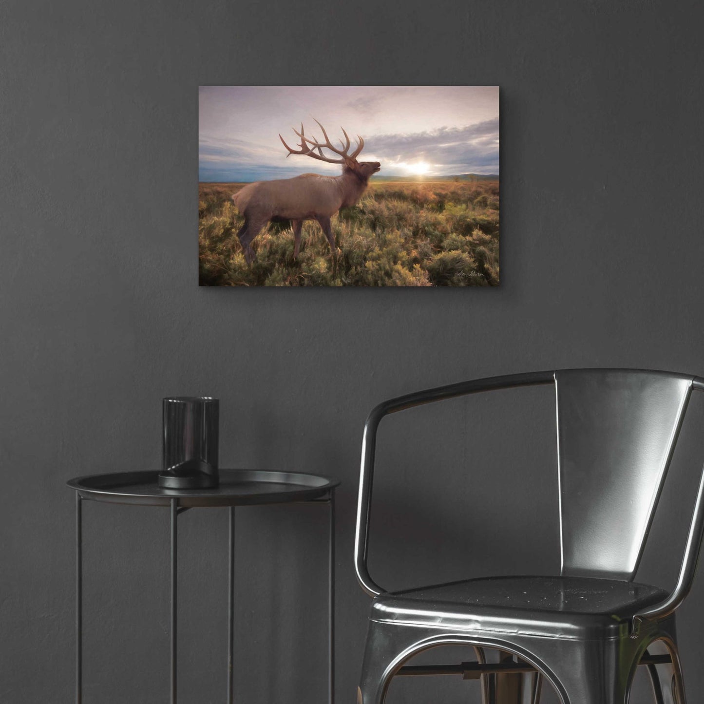 Epic Art 'Jackson Sunrise with Elk' by Lori Deiter Acrylic Glass Wall Art,24x16