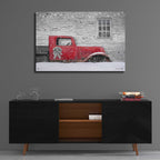 Epic Art 'Christmas Truck with Plaid Bow' by Lori Deiter Acrylic Glass Wall Art,36x24