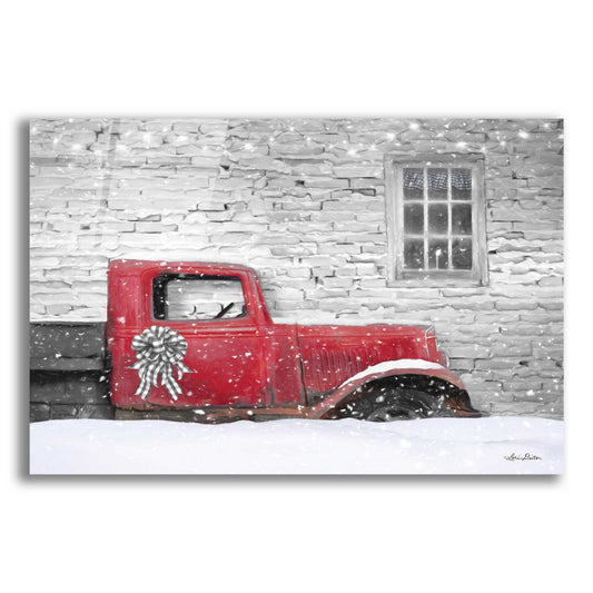 Epic Art 'Christmas Truck with Plaid Bow' by Lori Deiter Acrylic Glass Wall Art