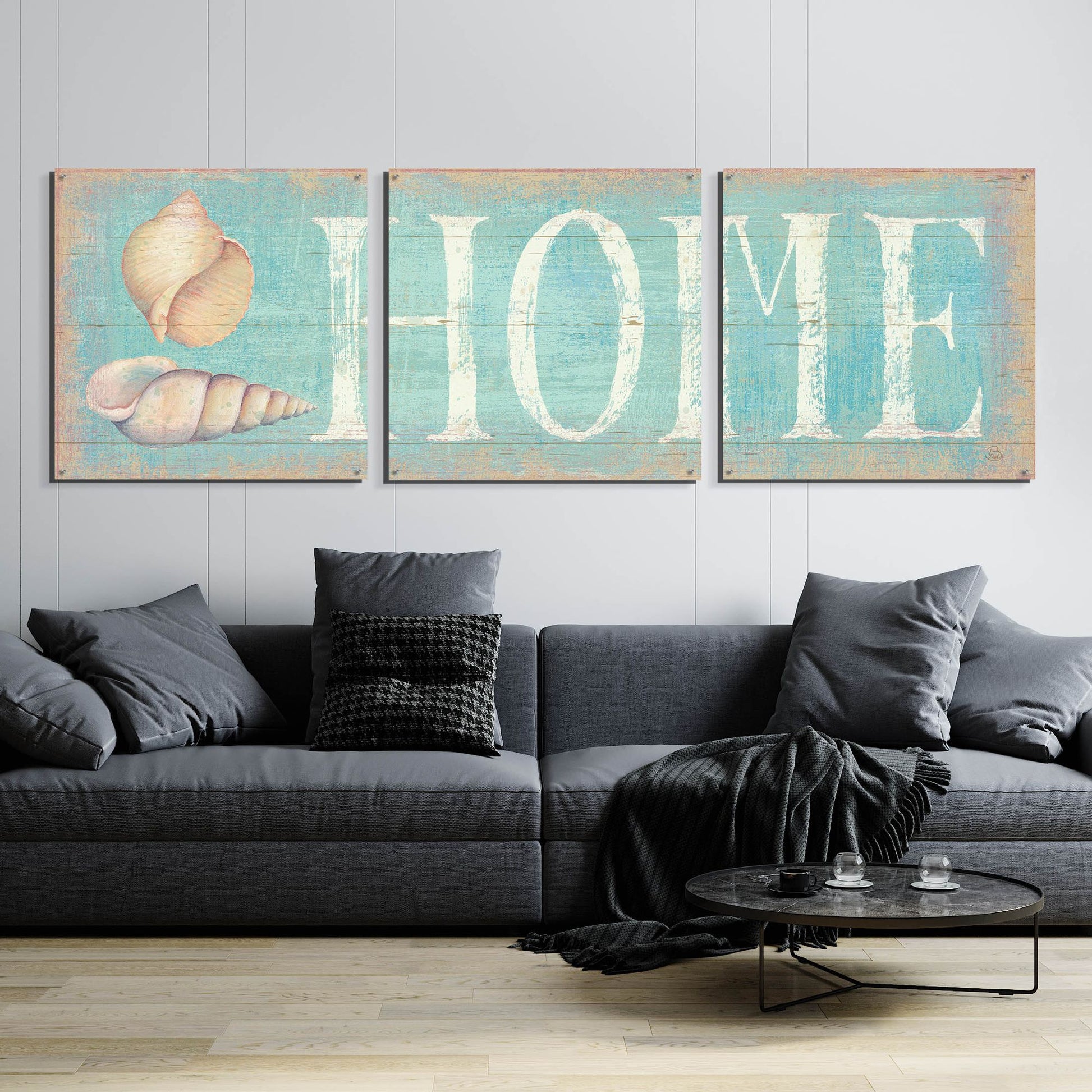 Epic Art 'Pastel Home' by Daphne Brissonnet, Acrylic Glass Wall Art, 3 Piece Set,108x36