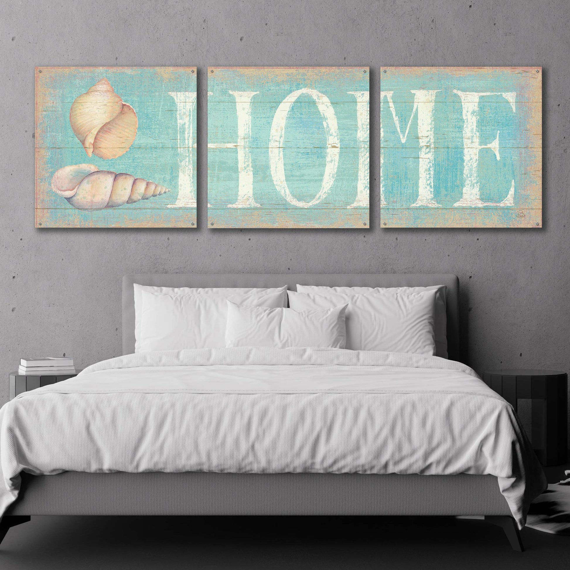 Epic Art 'Pastel Home' by Daphne Brissonnet, Acrylic Glass Wall Art, 3 Piece Set,108x36