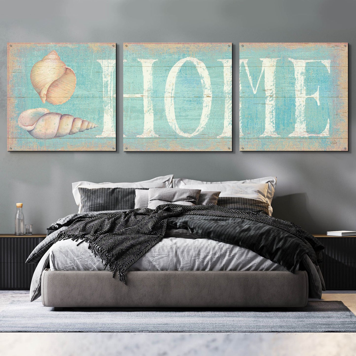 Epic Art 'Pastel Home' by Daphne Brissonnet, Acrylic Glass Wall Art, 3 Piece Set,108x36