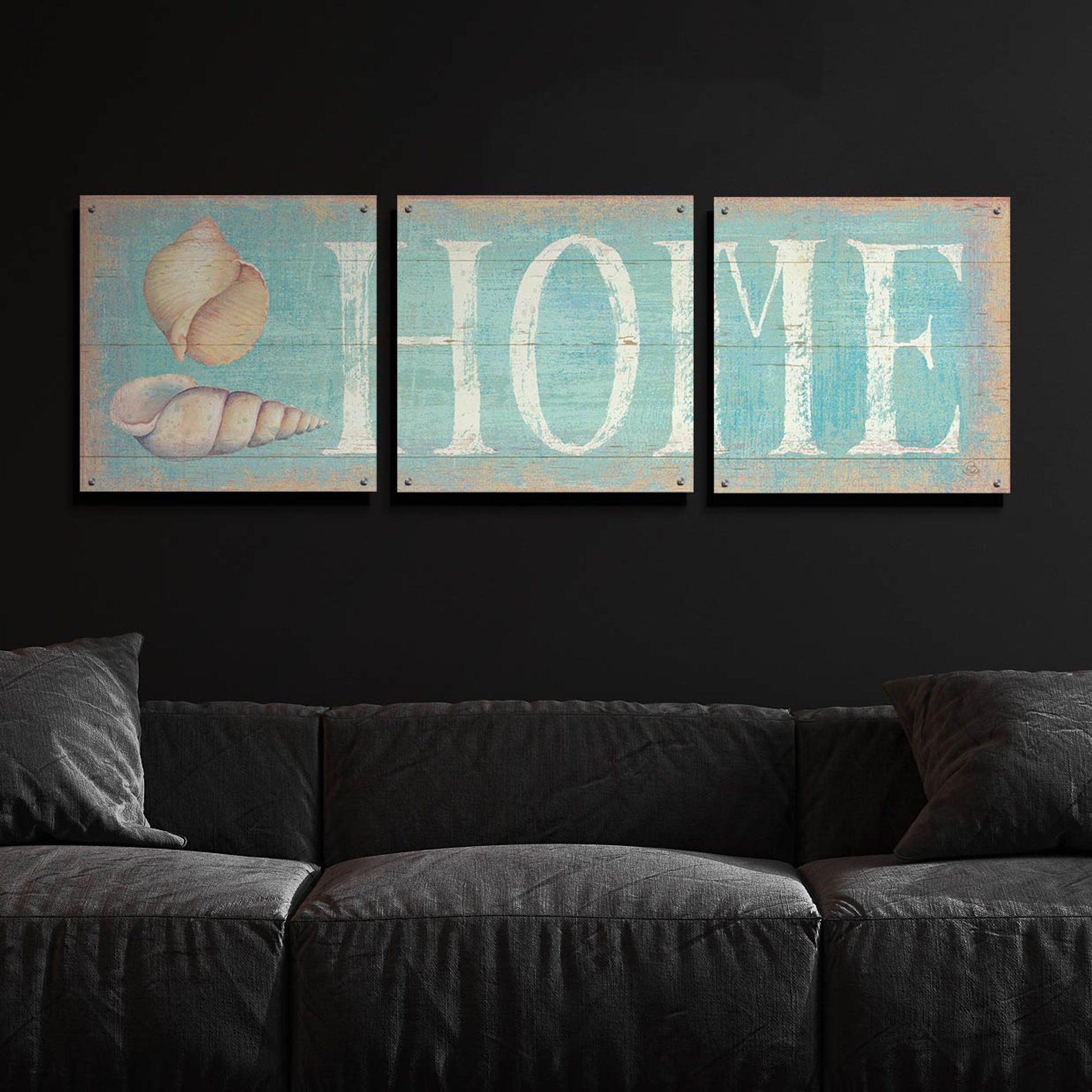 Epic Art 'Pastel Home' by Daphne Brissonnet, Acrylic Glass Wall Art, 3 Piece Set,72x24