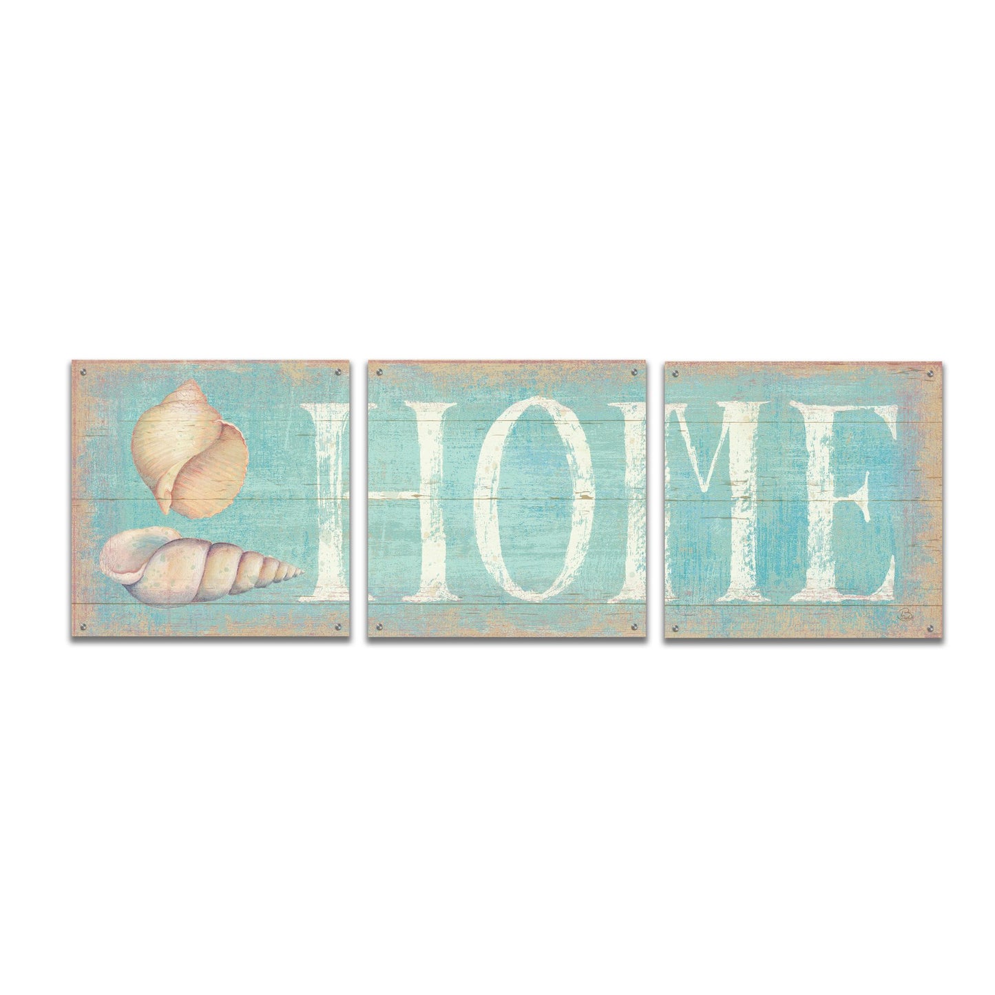 Epic Art 'Pastel Home' by Daphne Brissonnet, Acrylic Glass Wall Art, 3 Piece Set