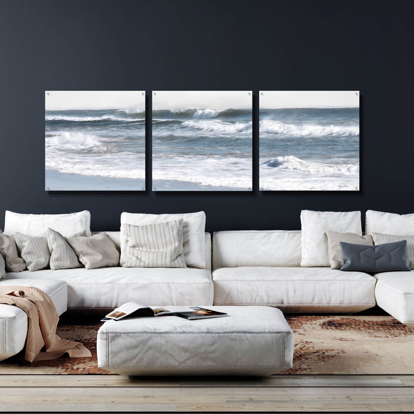 Epic Art 'Ocean Panorama' by Lori Deiter Acrylic Glass Wall Art, 3 Piece Set,108x36