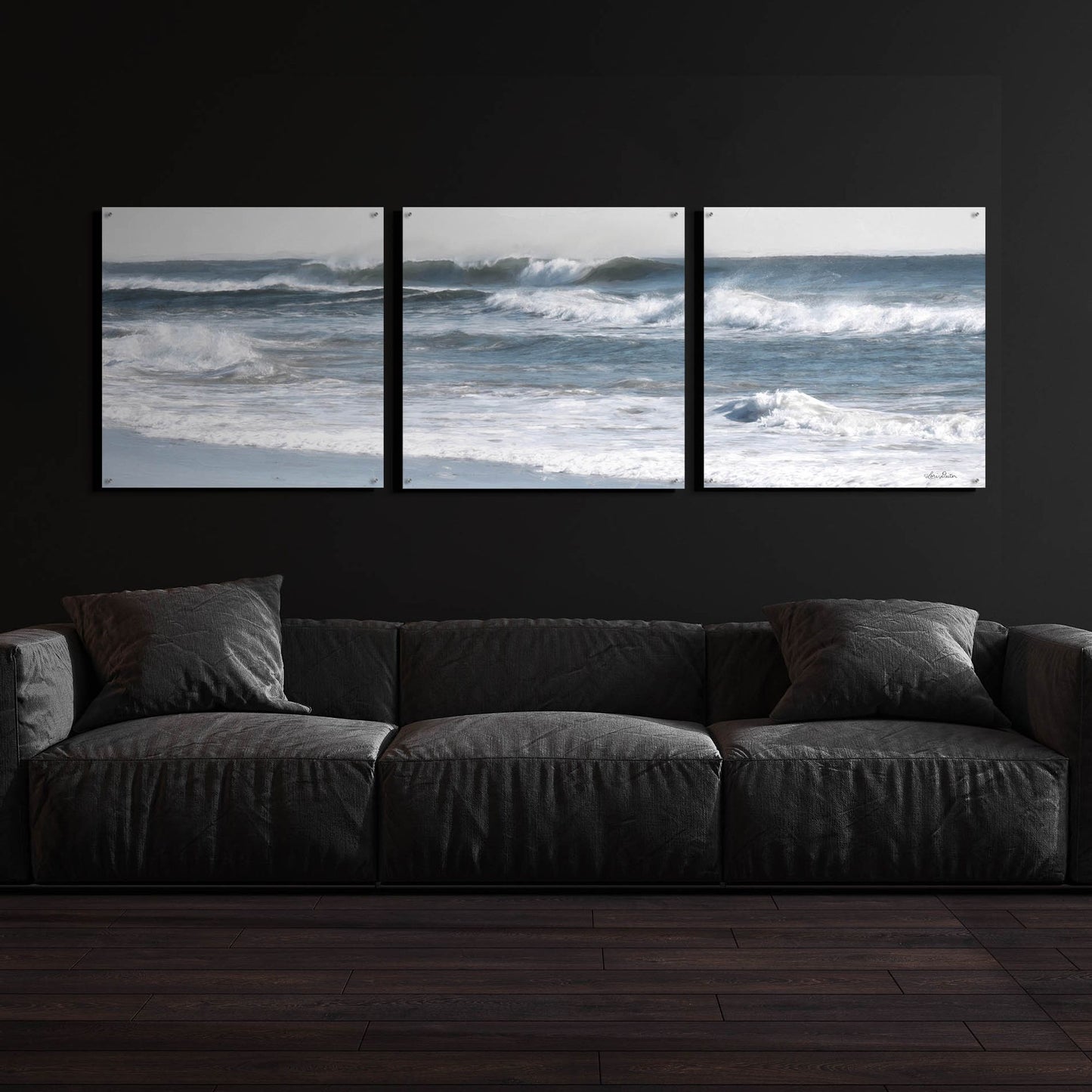 Epic Art 'Ocean Panorama' by Lori Deiter Acrylic Glass Wall Art, 3 Piece Set,108x36