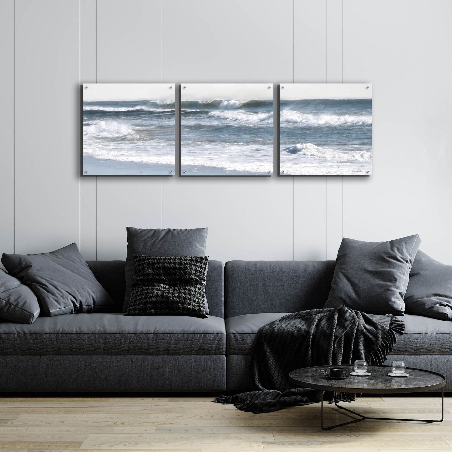 Epic Art 'Ocean Panorama' by Lori Deiter Acrylic Glass Wall Art, 3 Piece Set,72x24