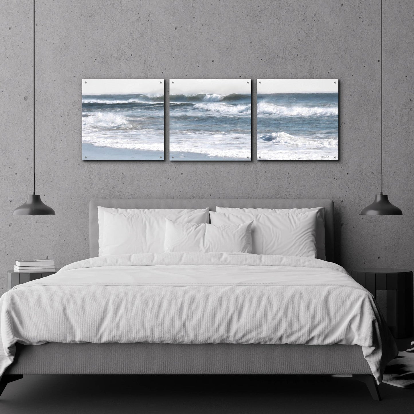 Epic Art 'Ocean Panorama' by Lori Deiter Acrylic Glass Wall Art, 3 Piece Set,72x24