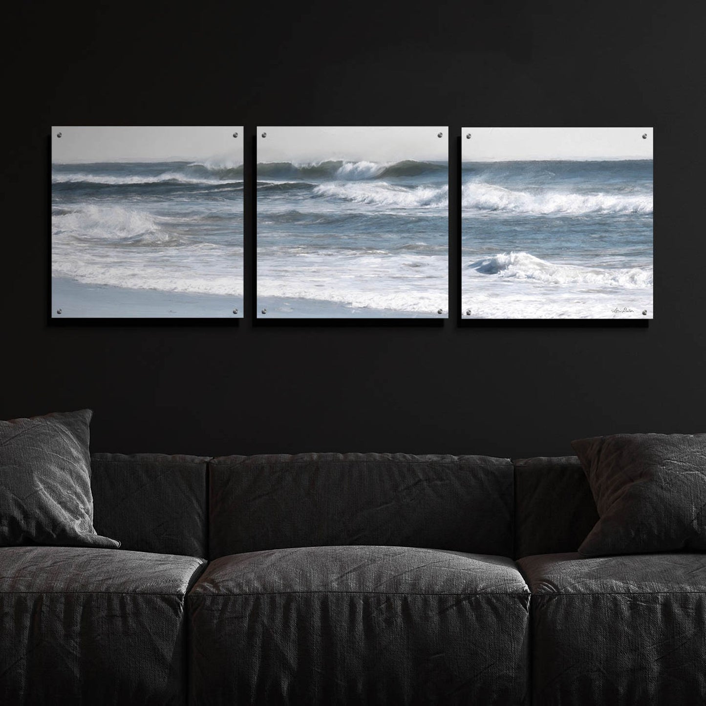 Epic Art 'Ocean Panorama' by Lori Deiter Acrylic Glass Wall Art, 3 Piece Set,72x24