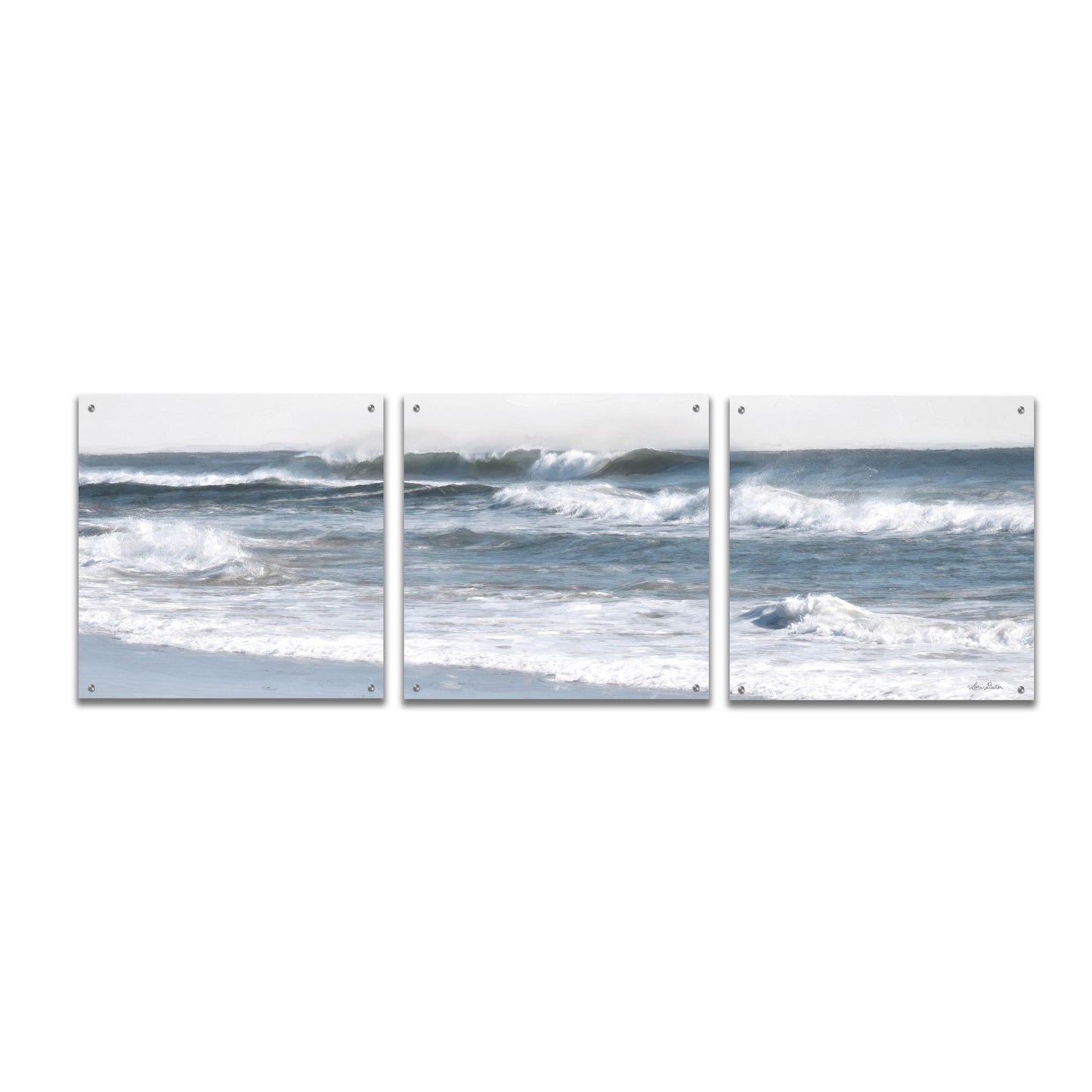 Epic Art 'Ocean Panorama' by Lori Deiter Acrylic Glass Wall Art, 3 Piece Set