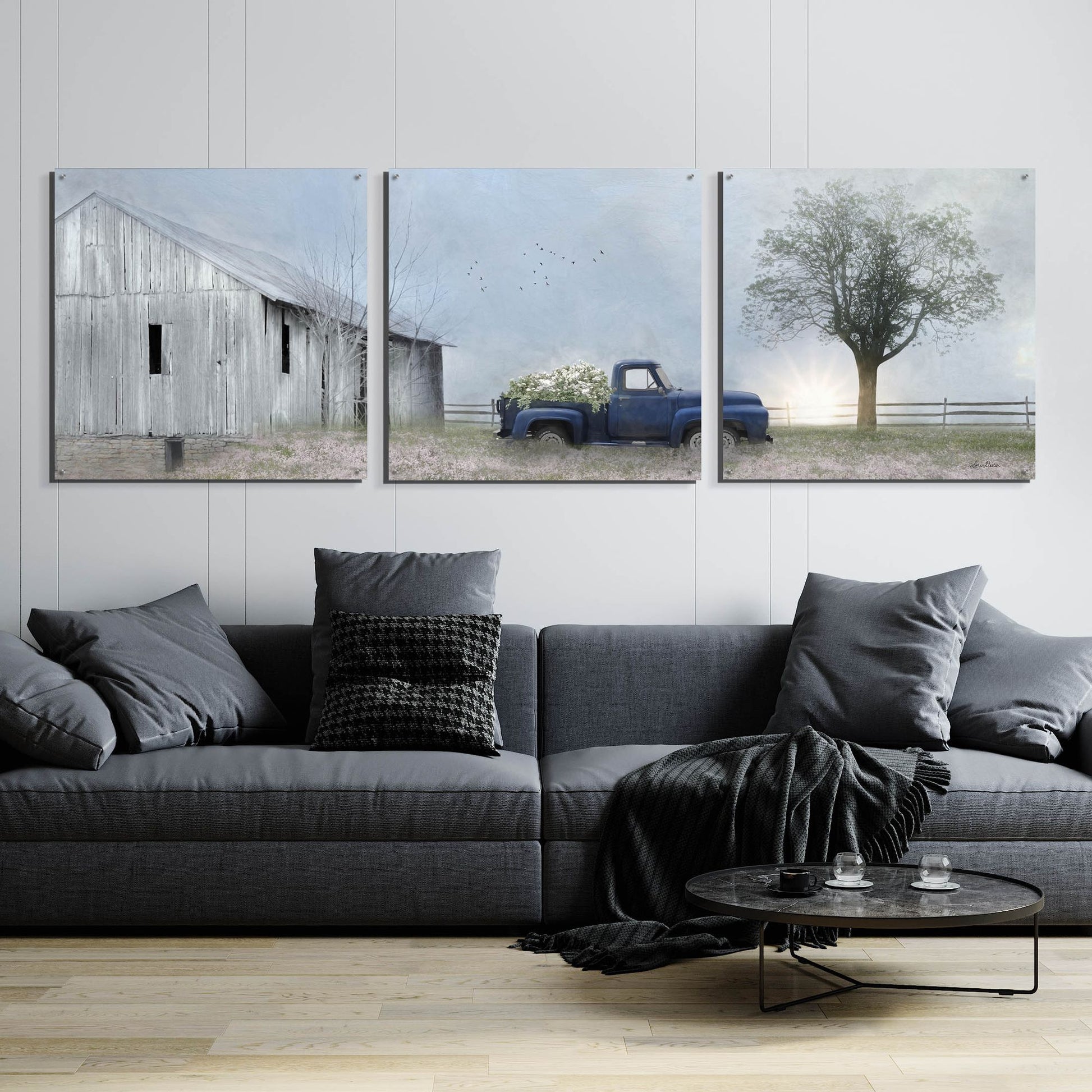 Epic Art 'Jonestown Barn' by Lori Deiter Acrylic Glass Wall Art, 3 Piece Set,108x36