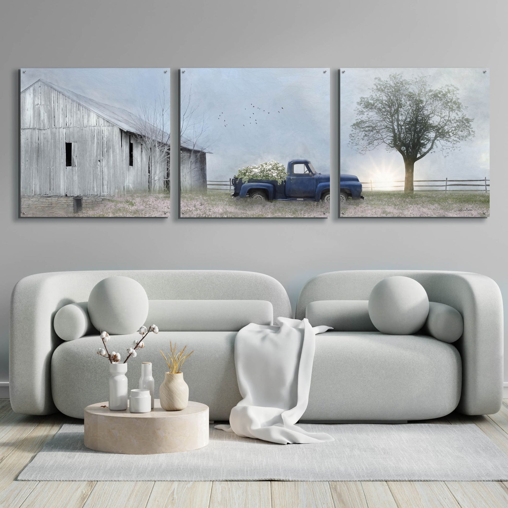 Epic Art 'Jonestown Barn' by Lori Deiter Acrylic Glass Wall Art, 3 Piece Set,108x36