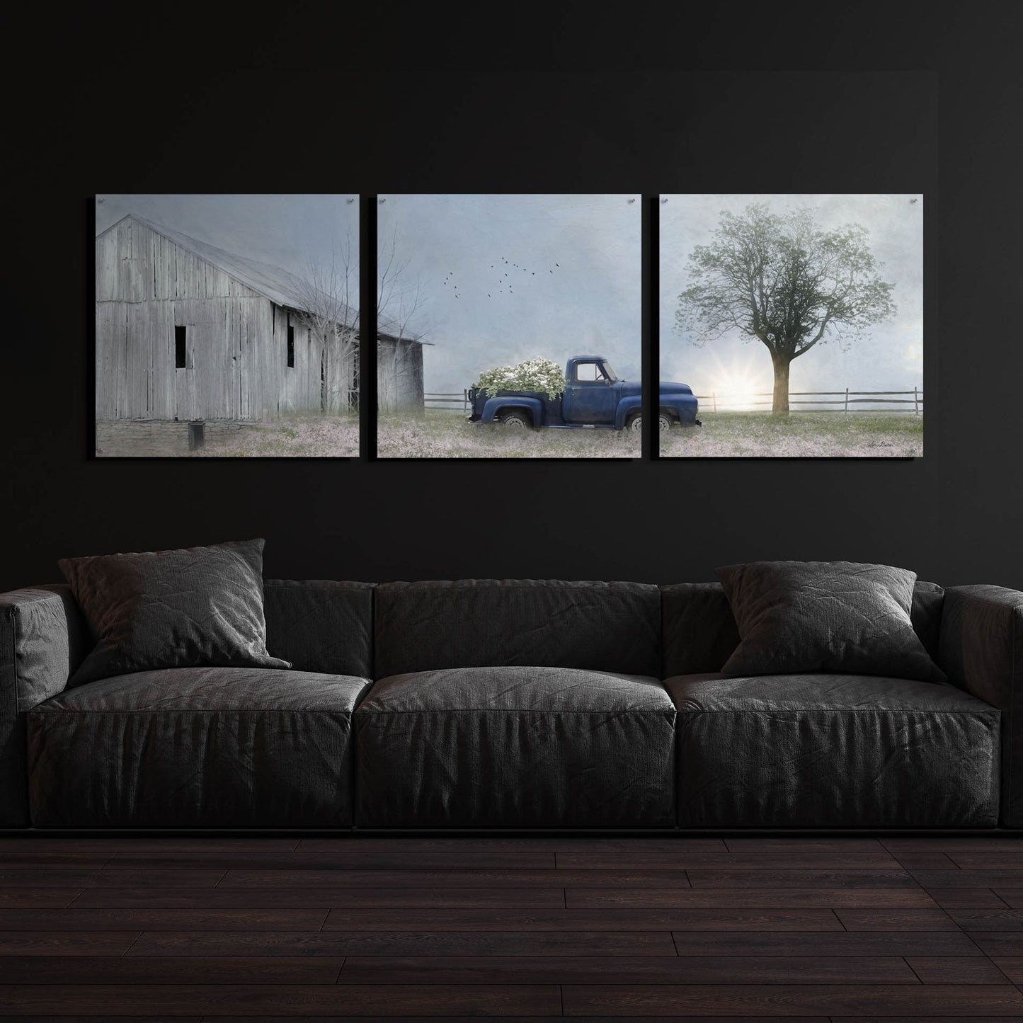 Epic Art 'Jonestown Barn' by Lori Deiter Acrylic Glass Wall Art, 3 Piece Set,108x36