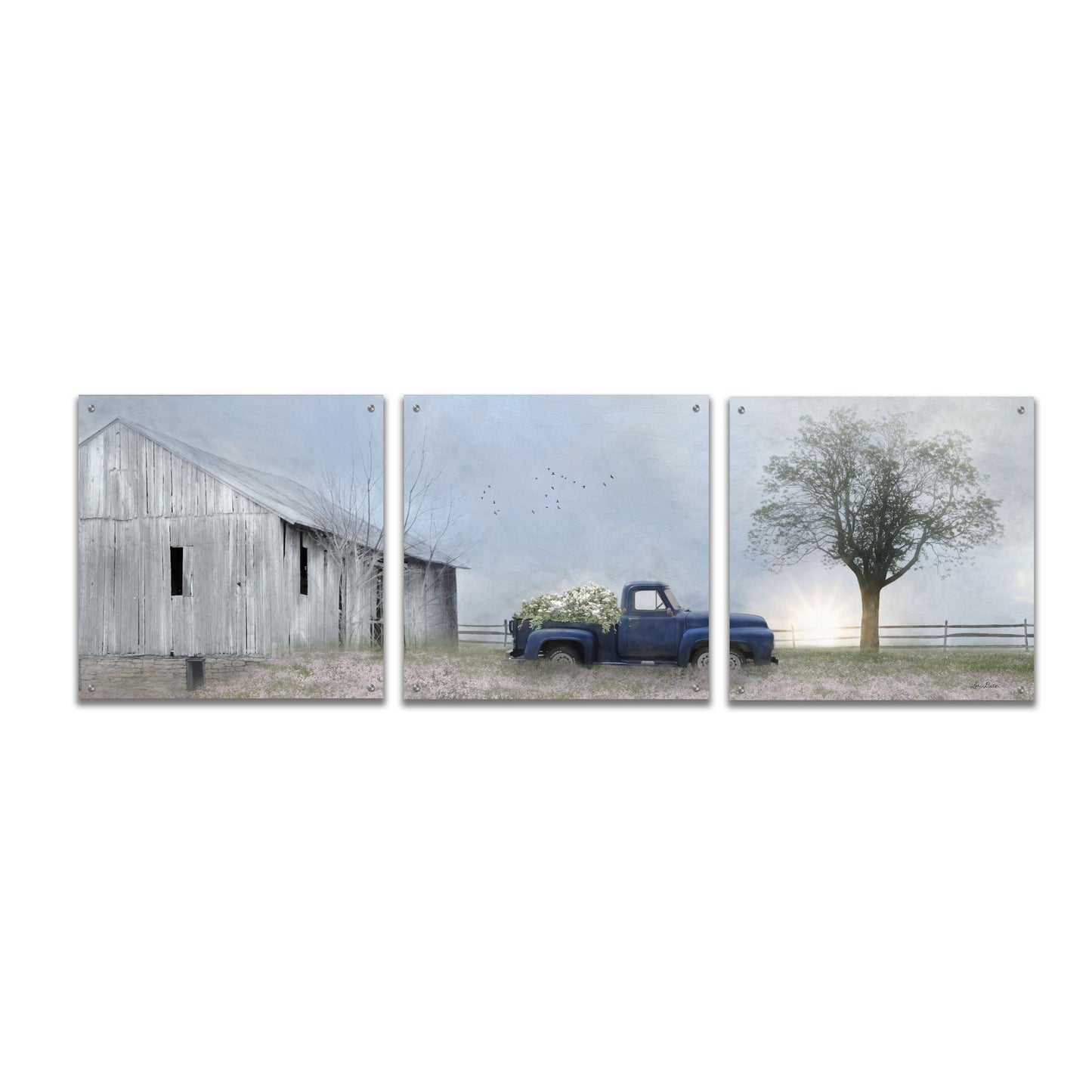 Epic Art 'Jonestown Barn' by Lori Deiter Acrylic Glass Wall Art, 3 Piece Set