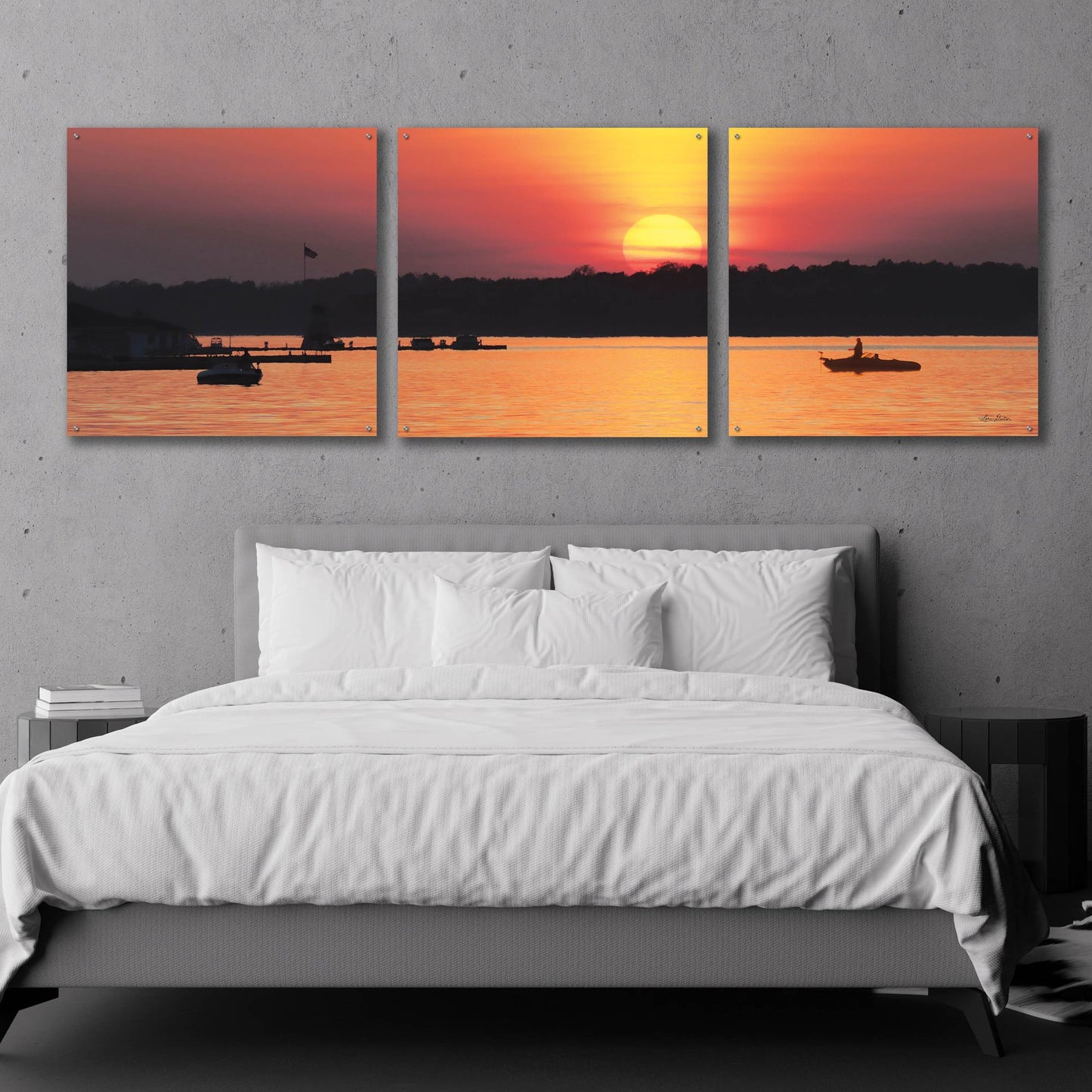 Epic Art 'River Sunset' by Lori Deiter Acrylic Glass Wall Art, 3 Piece Set,108x36