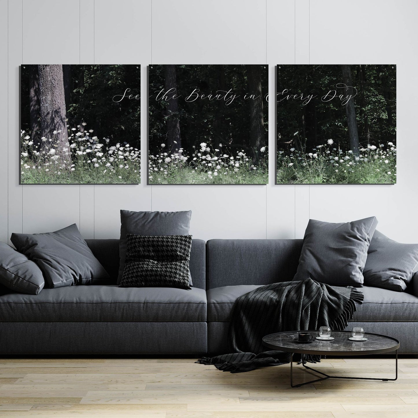 Epic Art 'See the Beauty in Every Day' by Lori Deiter Acrylic Glass Wall Art, 3 Piece Set,108x36