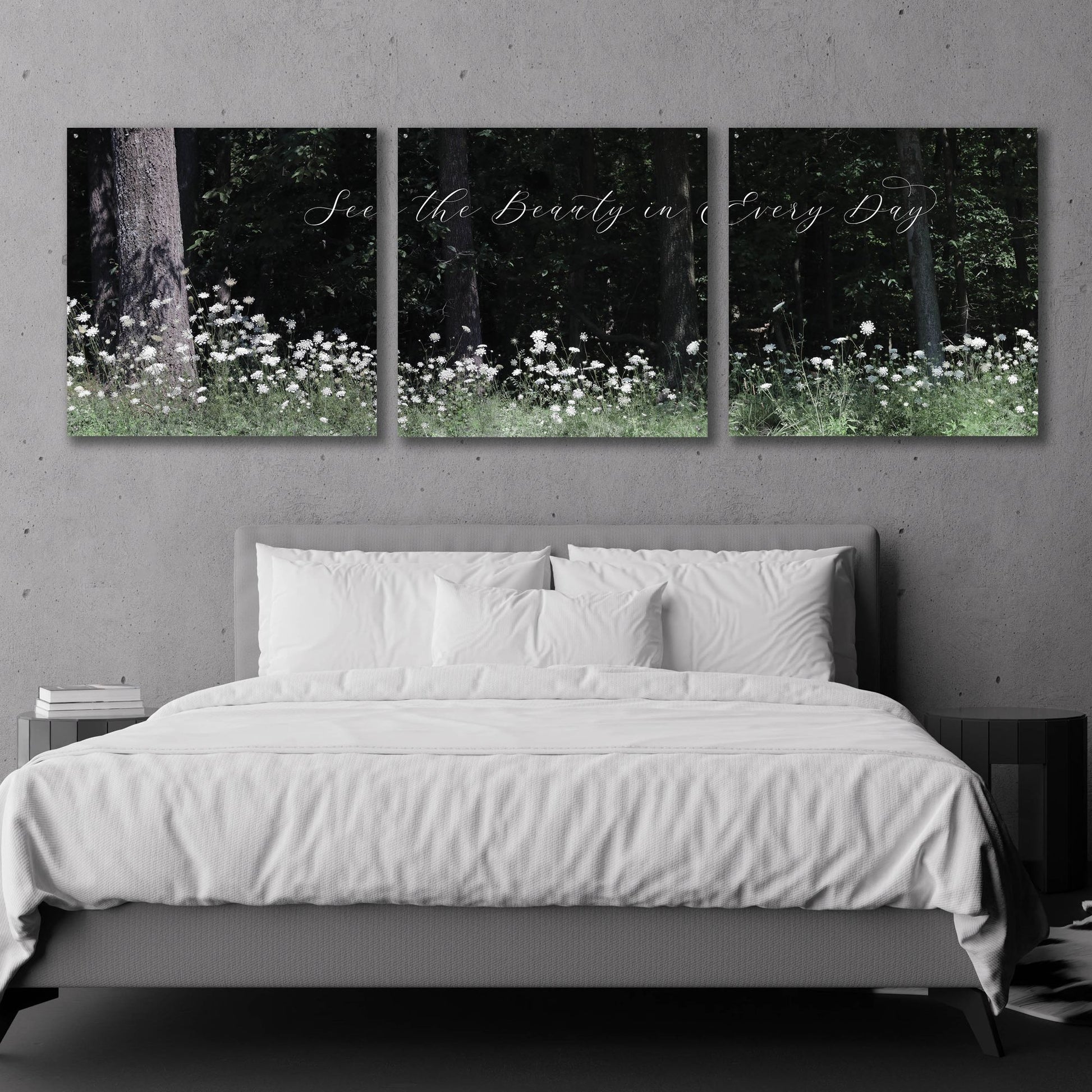 Epic Art 'See the Beauty in Every Day' by Lori Deiter Acrylic Glass Wall Art, 3 Piece Set,108x36