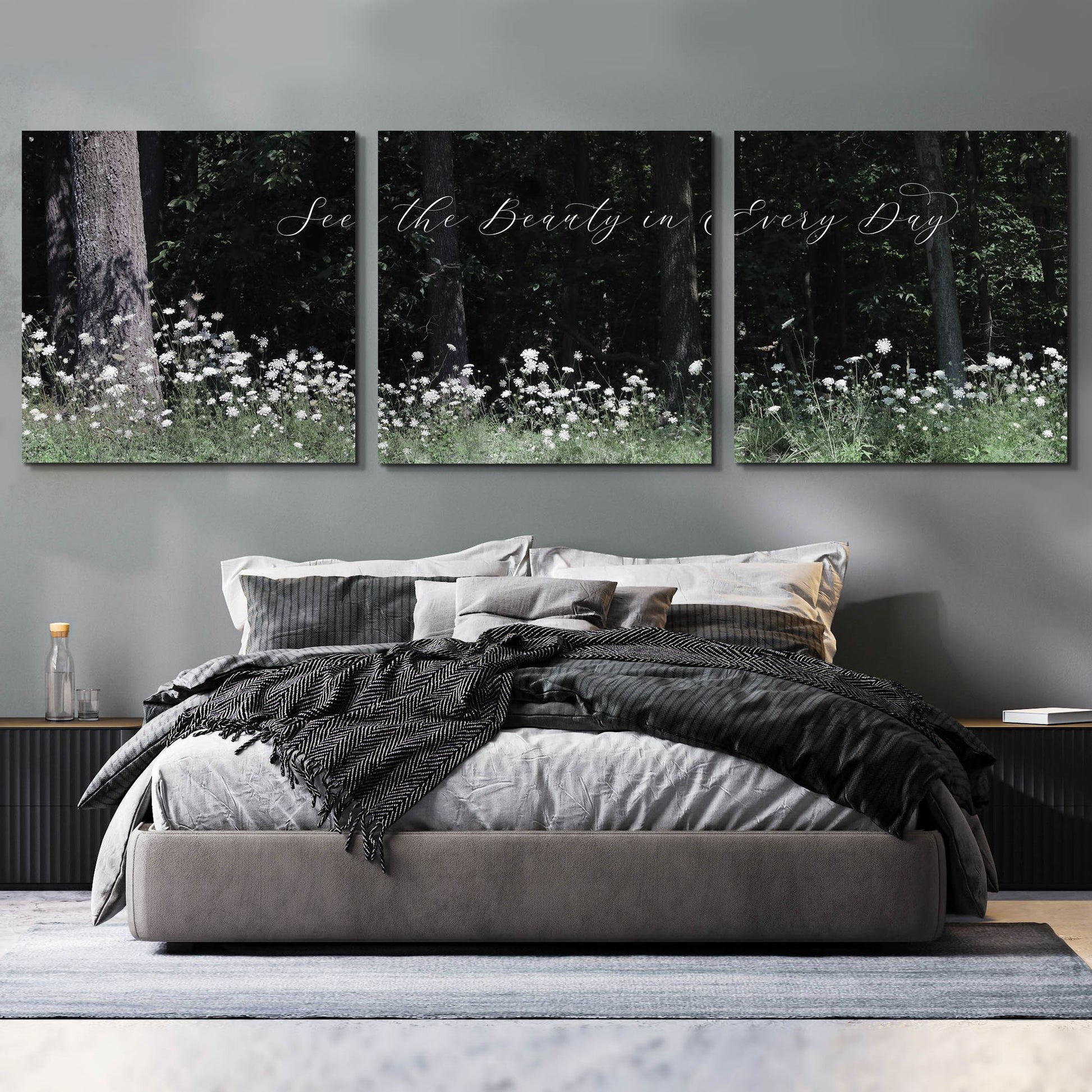 Epic Art 'See the Beauty in Every Day' by Lori Deiter Acrylic Glass Wall Art, 3 Piece Set,108x36