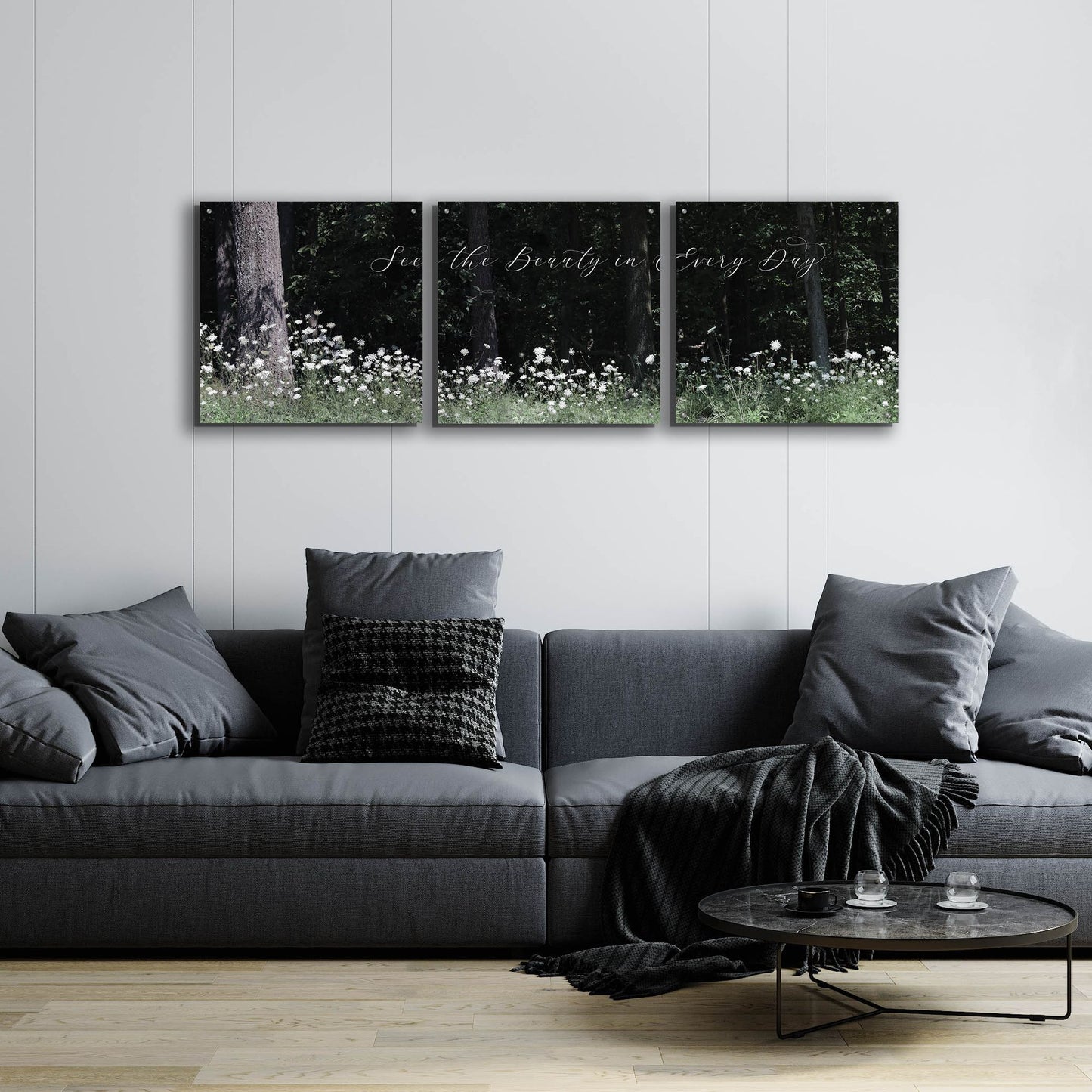 Epic Art 'See the Beauty in Every Day' by Lori Deiter Acrylic Glass Wall Art, 3 Piece Set,72x24