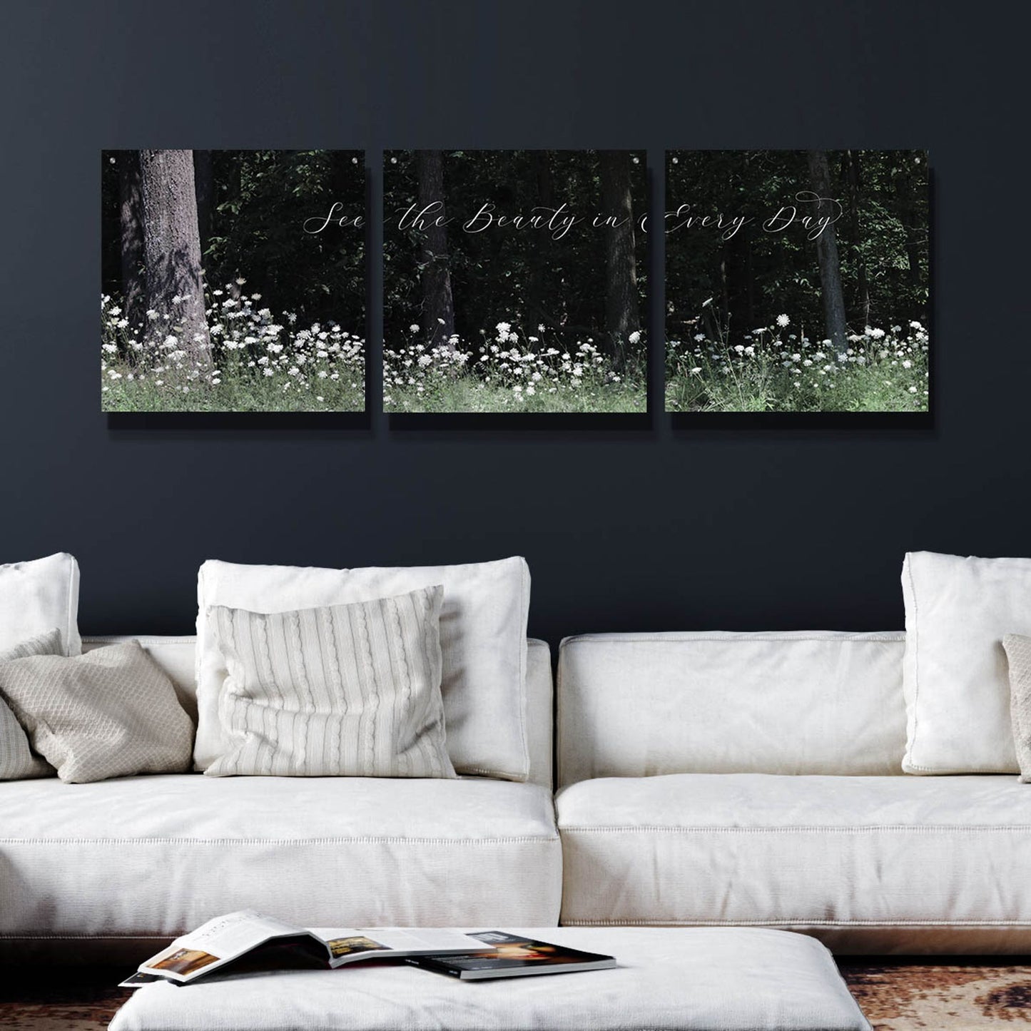 Epic Art 'See the Beauty in Every Day' by Lori Deiter Acrylic Glass Wall Art, 3 Piece Set,72x24