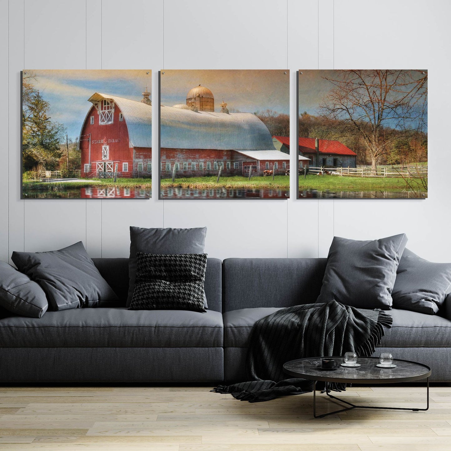 Epic Art 'Starr Farm' by Lori Deiter Acrylic Glass Wall Art, 3 Piece Set,108x36