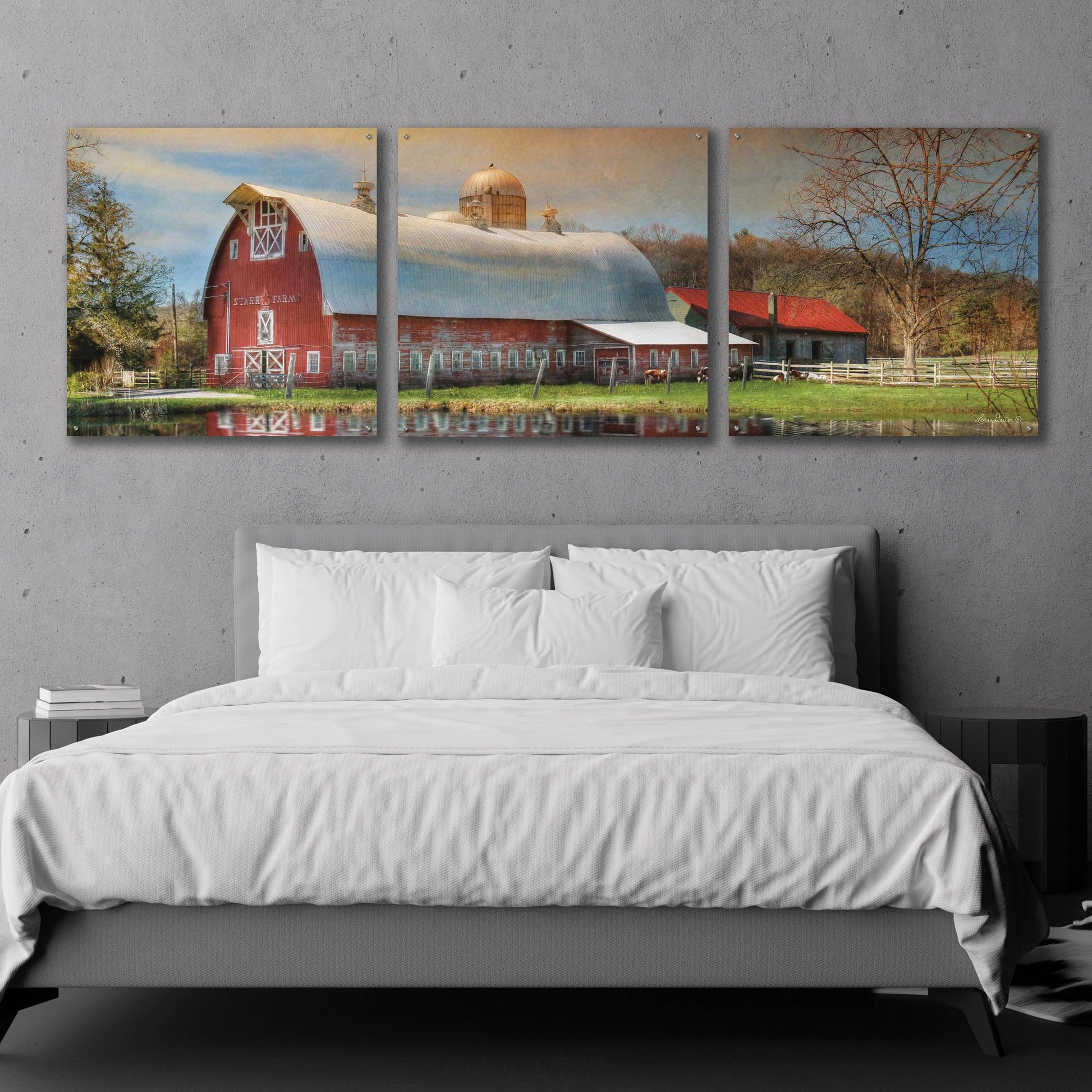 Epic Art 'Starr Farm' by Lori Deiter Acrylic Glass Wall Art, 3 Piece Set,108x36