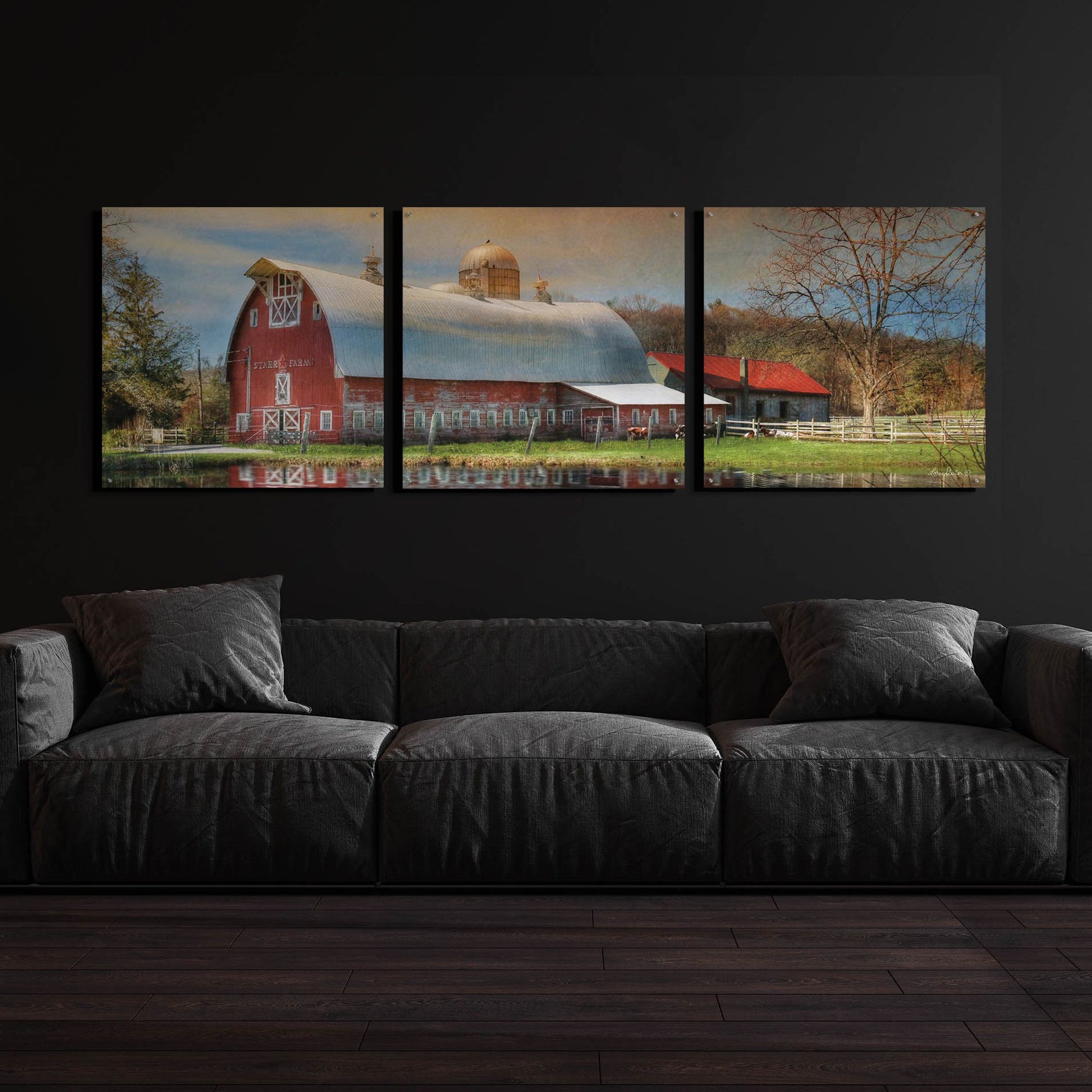 Epic Art 'Starr Farm' by Lori Deiter Acrylic Glass Wall Art, 3 Piece Set,108x36