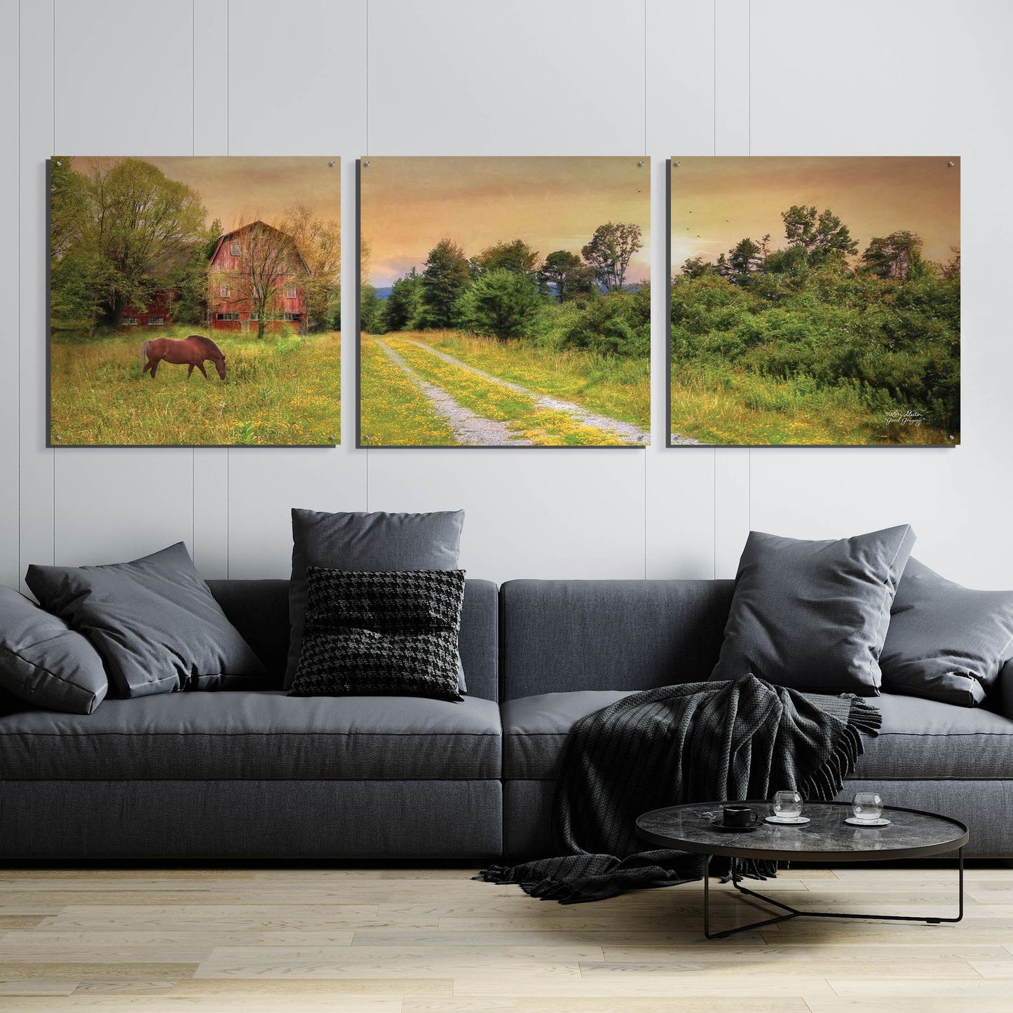 Epic Art 'Good Grazing' by Lori Deiter Acrylic Glass Wall Art, 3 Piece Set,108x36