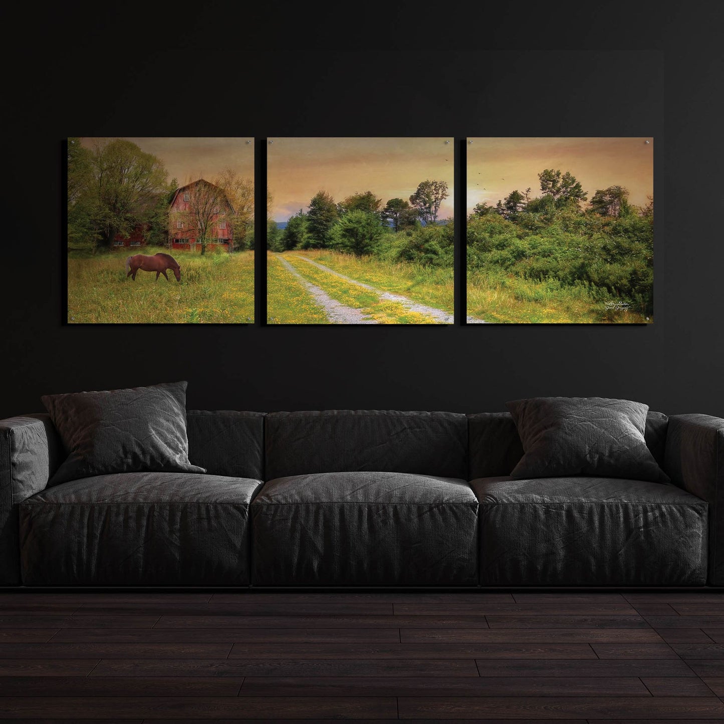 Epic Art 'Good Grazing' by Lori Deiter Acrylic Glass Wall Art, 3 Piece Set,108x36