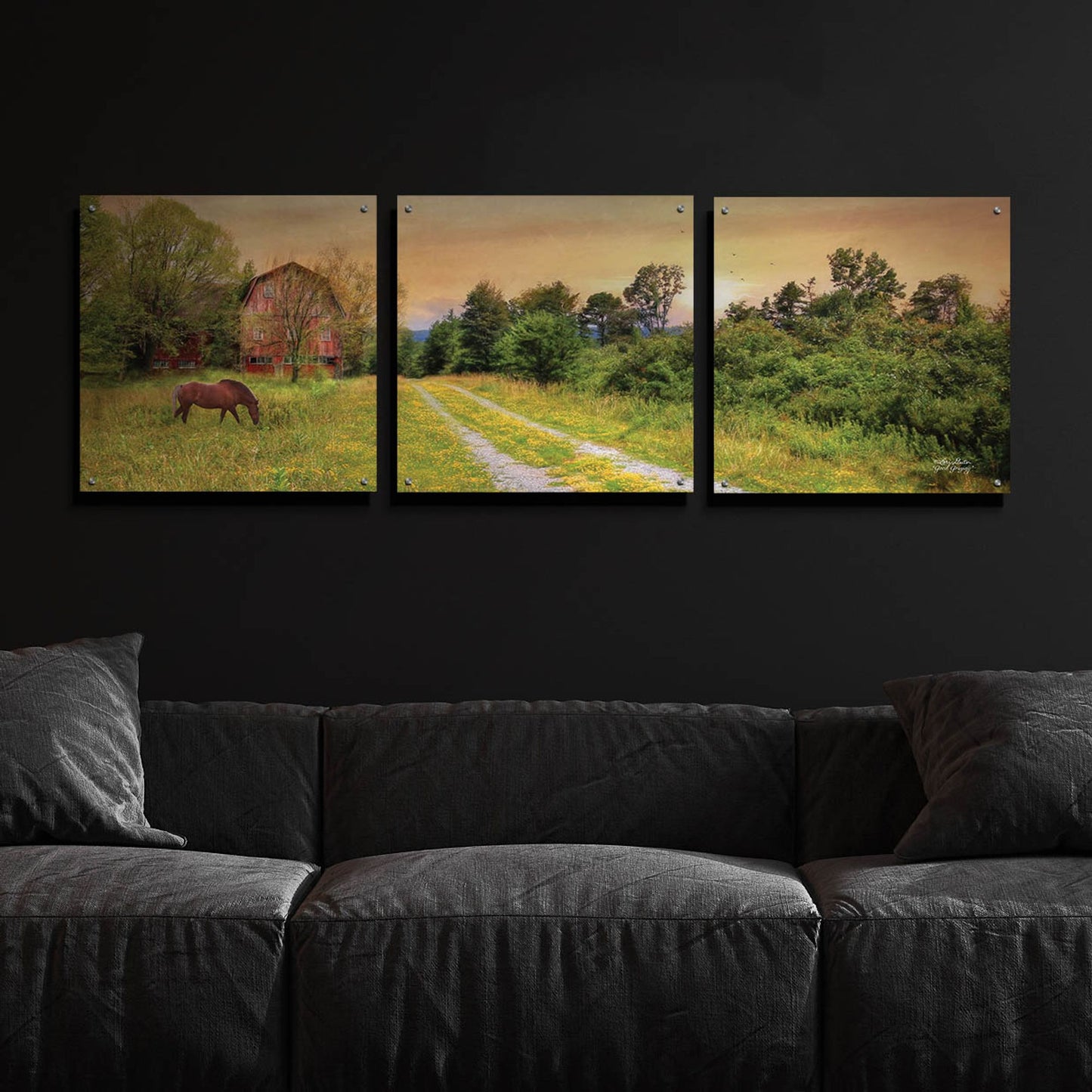 Epic Art 'Good Grazing' by Lori Deiter Acrylic Glass Wall Art, 3 Piece Set,72x24