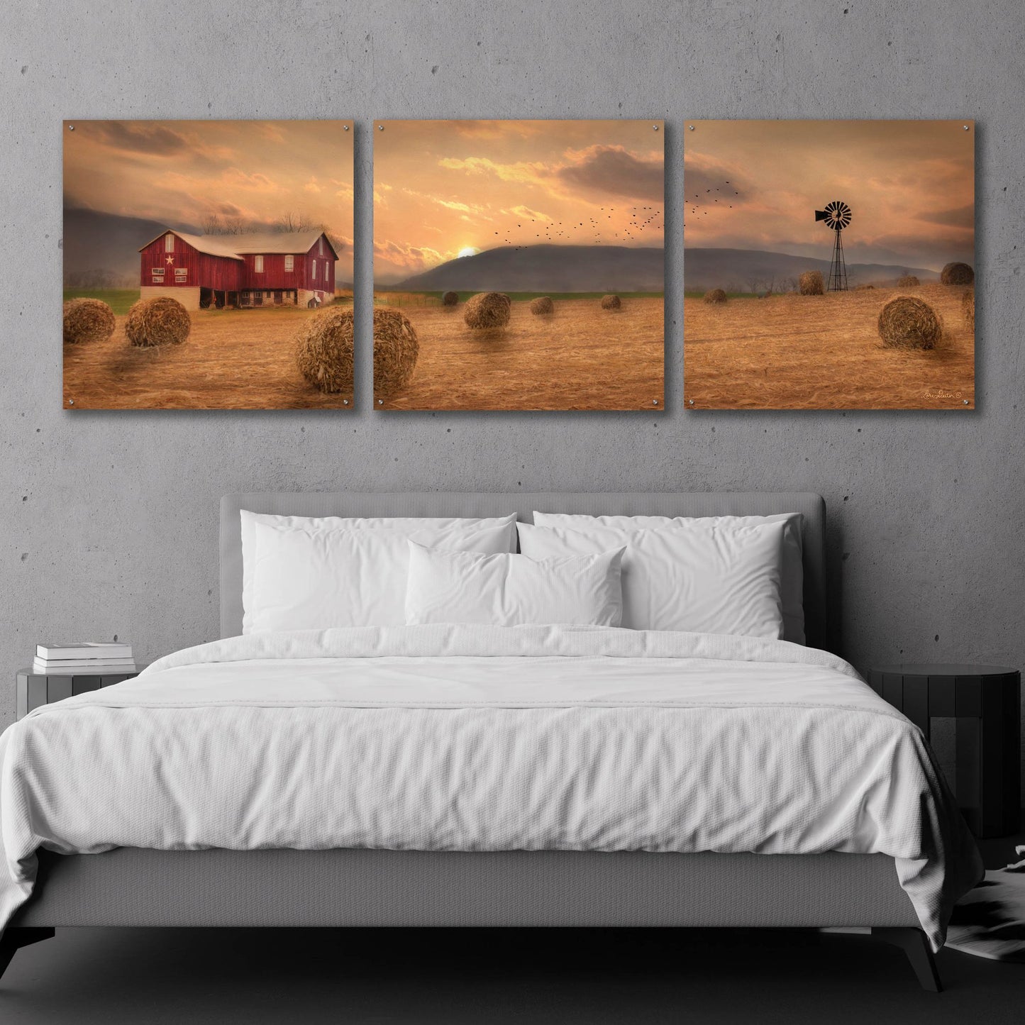 Epic Art 'Workin' the Farm' by Lori Deiter Acrylic Glass Wall Art, 3 Piece Set,108x36