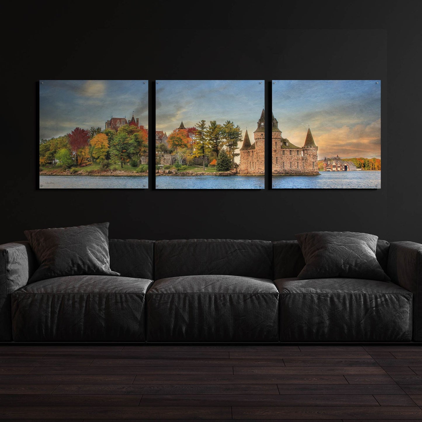 Epic Art 'Autumn at the Castle' by Lori Deiter Acrylic Glass Wall Art, 3 Piece Set,108x36