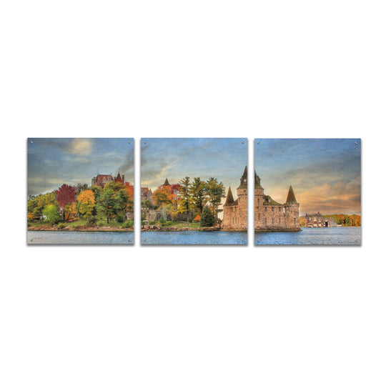 Epic Art 'Autumn at the Castle' by Lori Deiter Acrylic Glass Wall Art, 3 Piece Set