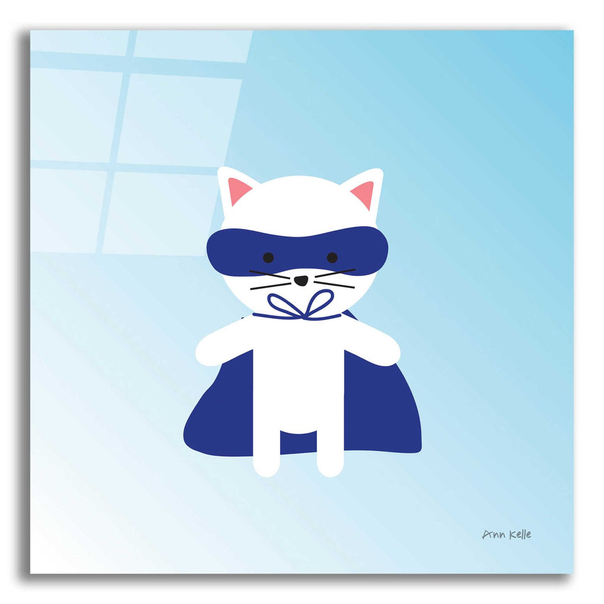 Cat Super Hero by Ann Kelle acrylic glass wall art