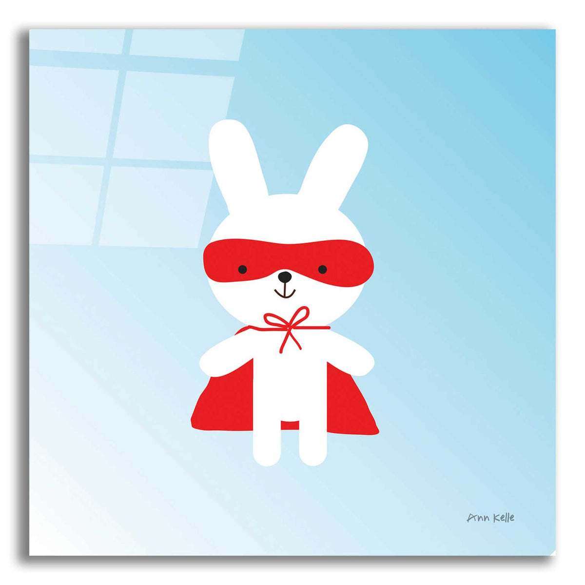 Rabbit Super Hero by Ann Kelle acrylic glass wall art