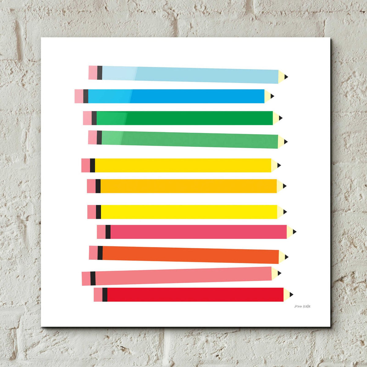 Colored Pencils by Ann Kelle - 12x12 acrylic wall art in a room