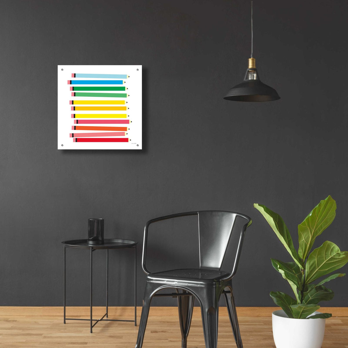 Colored Pencils by Ann Kelle - 24x24 acrylic wall art in a room