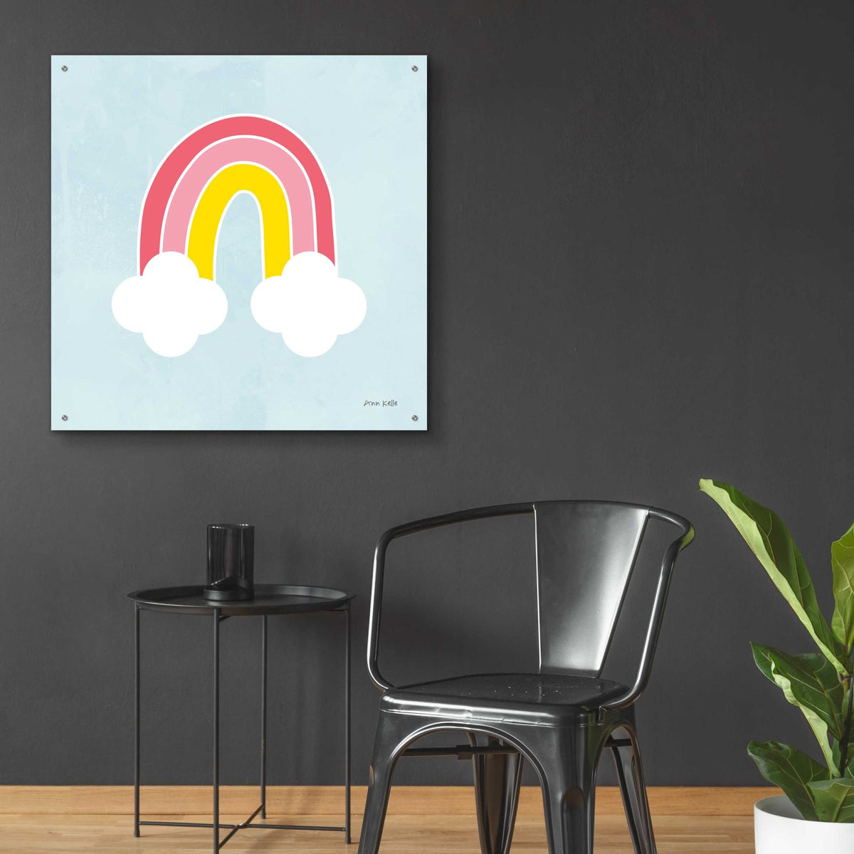 Her Rainbow by Ann Kelle - 36x36 acrylic wall art in a room
