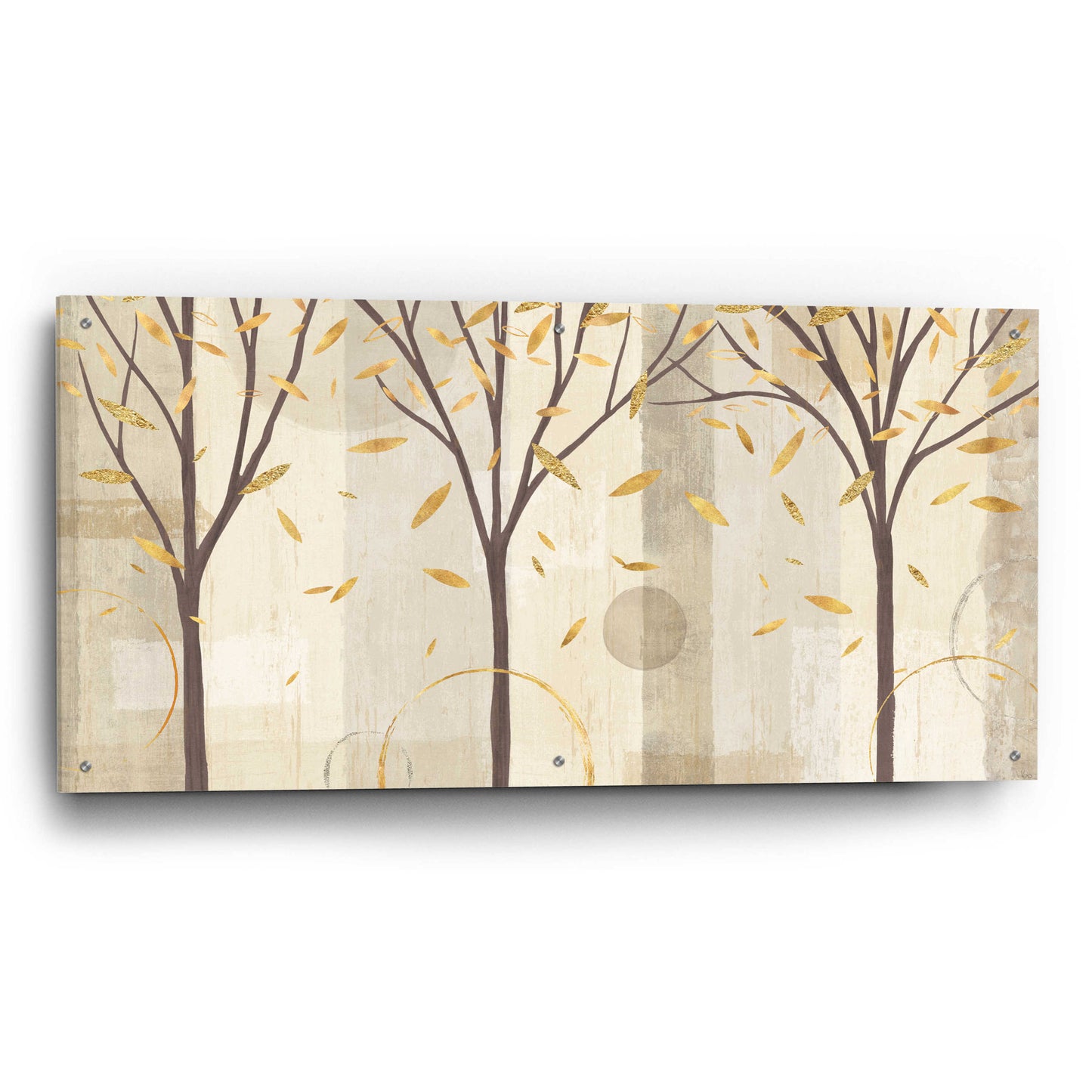 Epic Art 'Watercolor Forest Gold I' by Veronique Charron, Acrylic Glass Wall Art,48x24