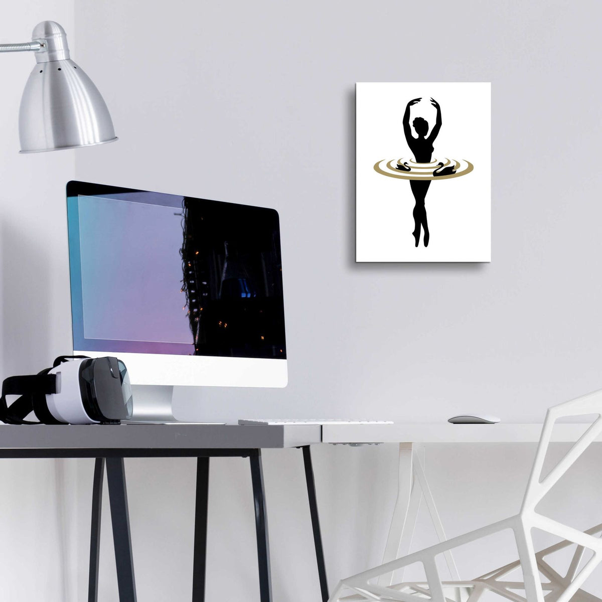 The Black Swan by Cesare Bellassai - 12x16 acrylic wall art in a room