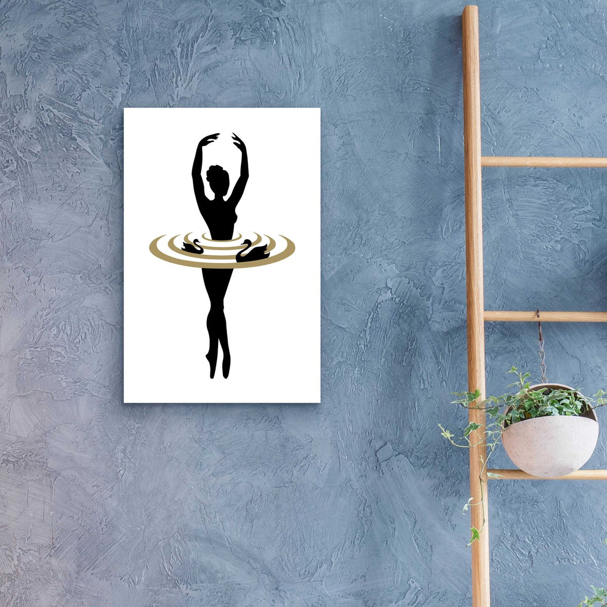 The Black Swan by Cesare Bellassai - 16x24 acrylic wall art in a room