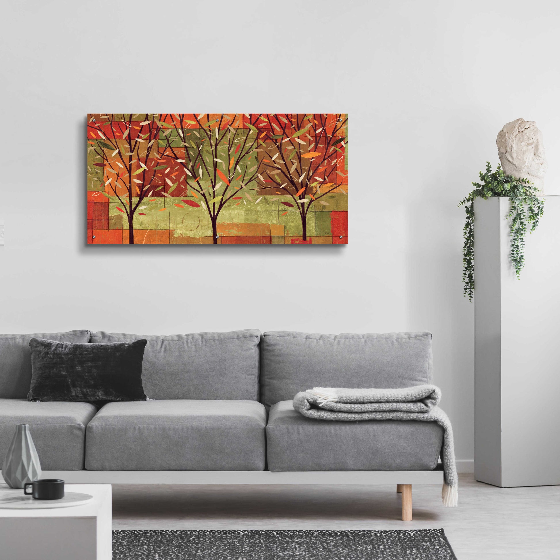Epic Art 'Watercolor Forest II' by Veronique Charron, Acrylic Glass Wall Art,48x24