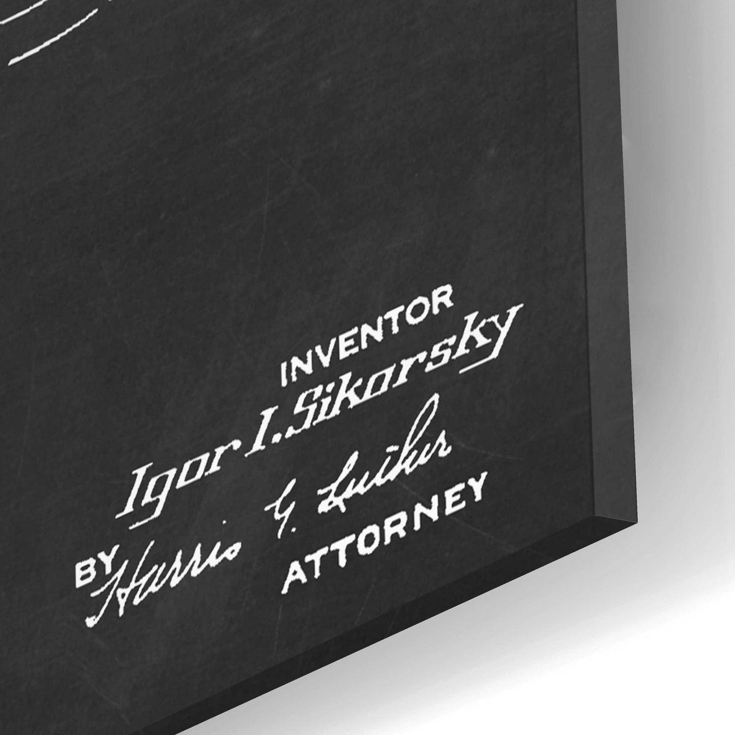 Epic Art 'Direct-Lift Aircraft Blueprint Patent Chalkboard,' Acrylic Glass Wall Art,16x12