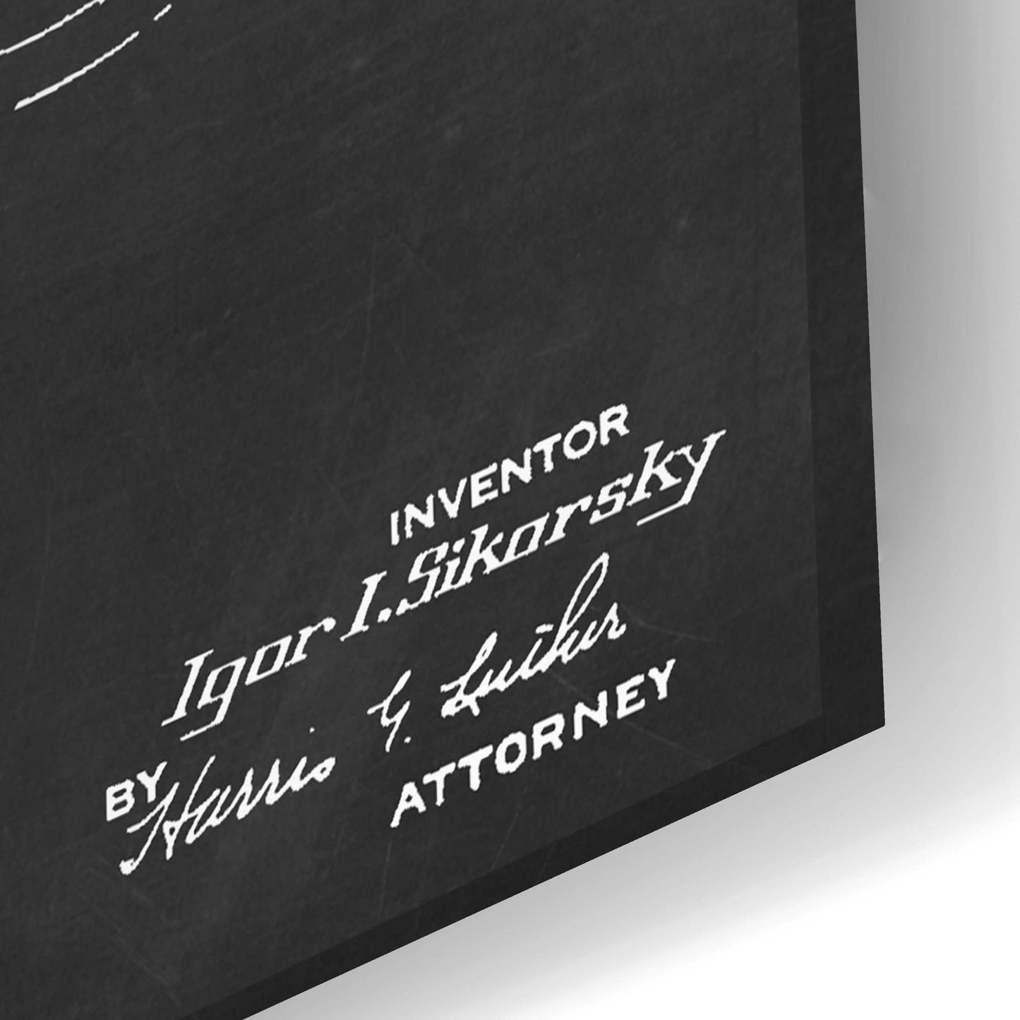 Epic Art 'Direct-Lift Aircraft Blueprint Patent Chalkboard,' Acrylic Glass Wall Art,24x16