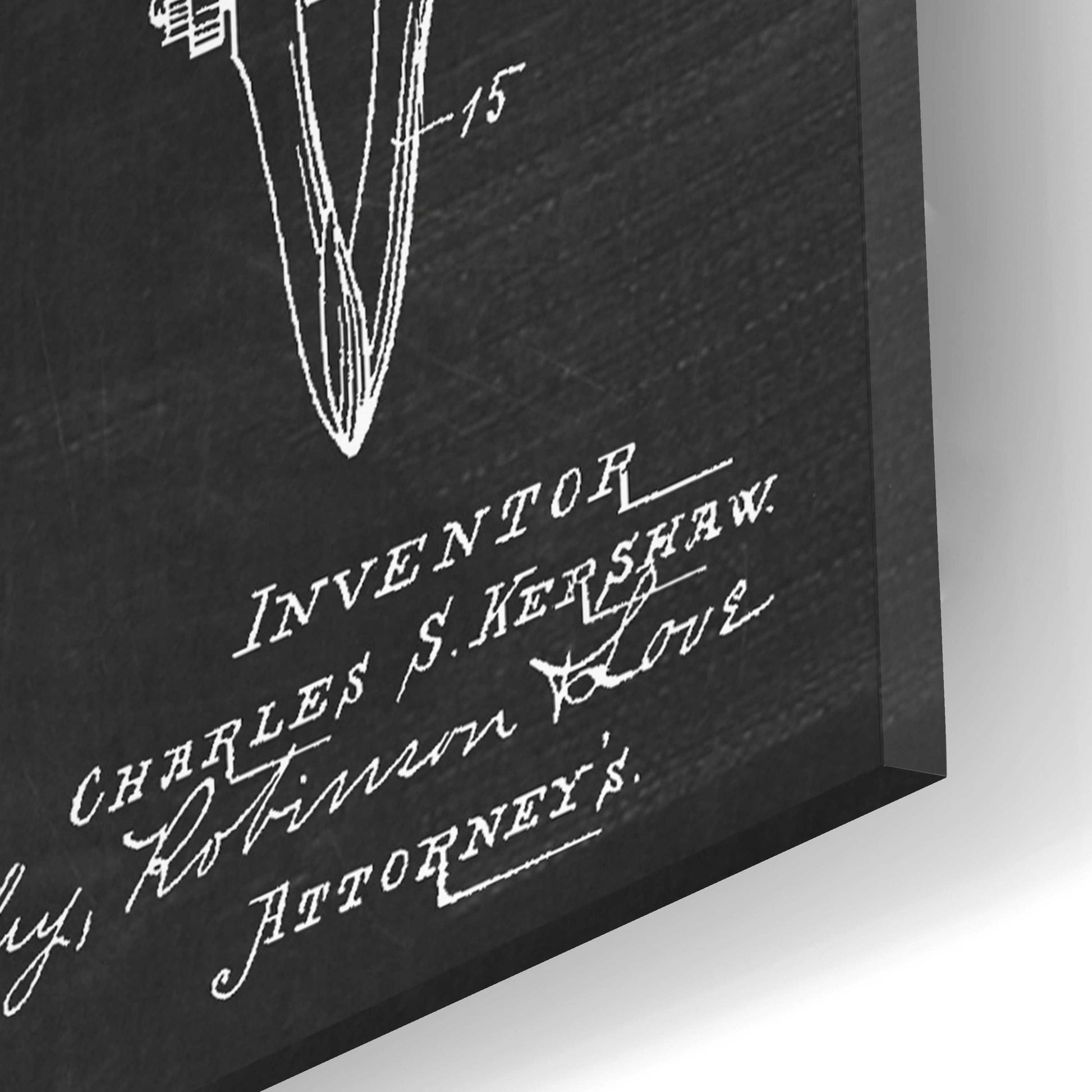 Epic Art 'Block and Tackle Blueprint Patent Chalkboard,' Acrylic Glass Wall Art,12x16