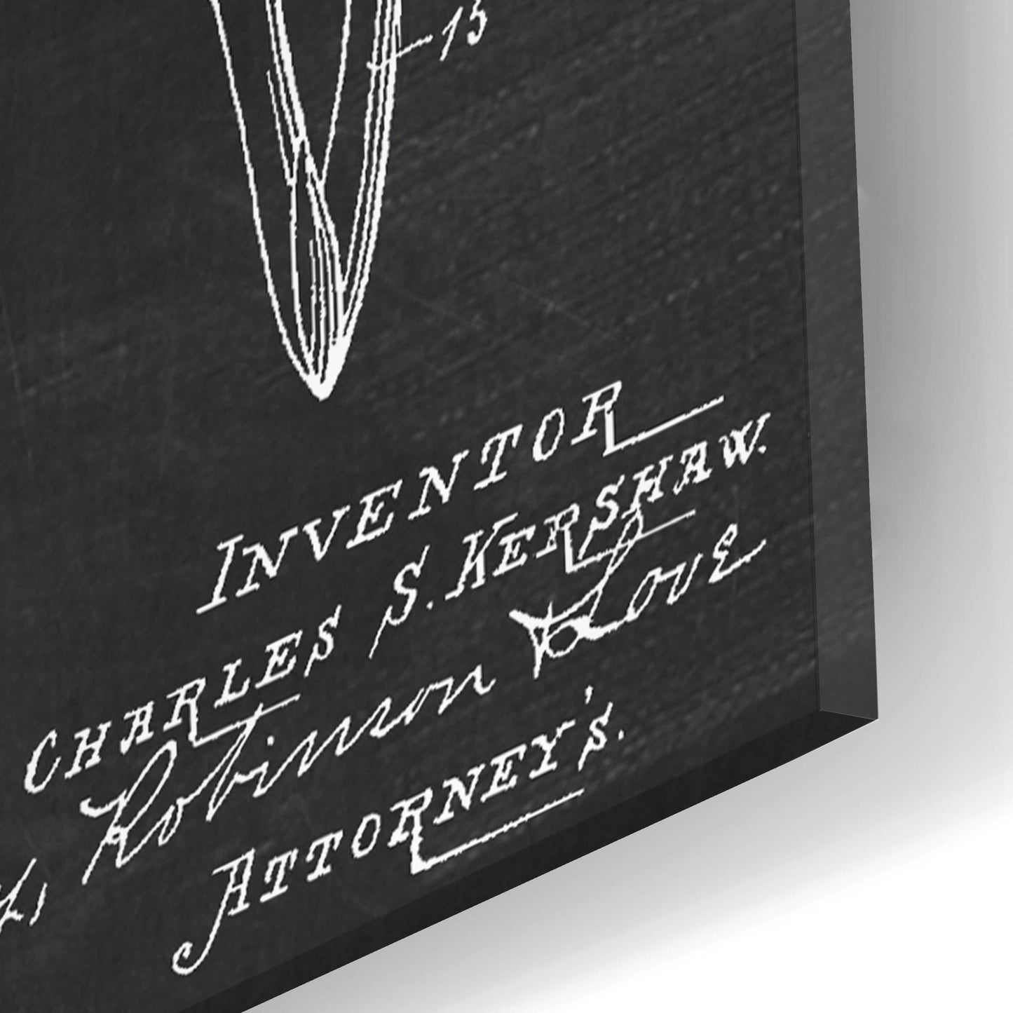 Epic Art 'Block and Tackle Blueprint Patent Chalkboard,' Acrylic Glass Wall Art,16x24