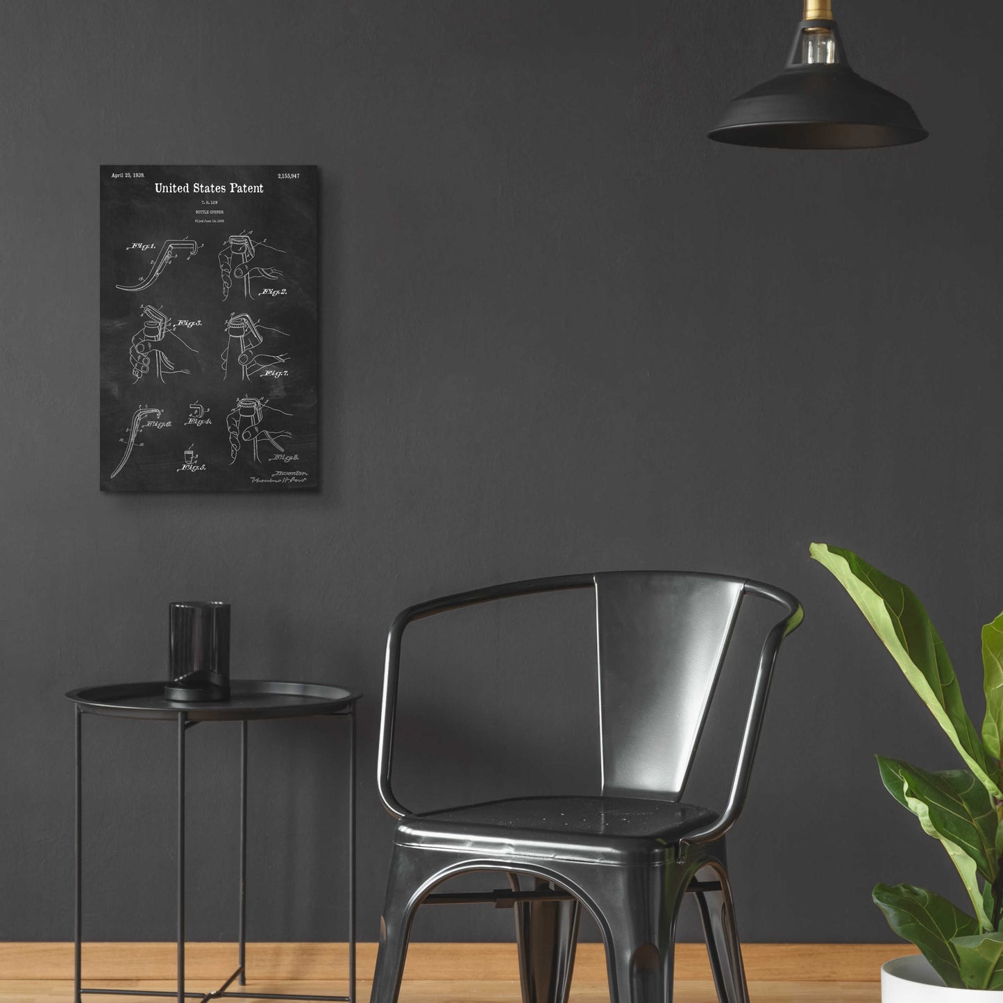Epic Art 'Bottle Opener Blueprint Patent Chalkboard,' Acrylic Glass Wall Art,16x24