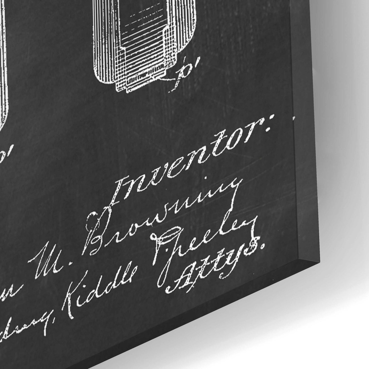 Epic Art 'Pistol Blueprint Patent Chalkboard,' Acrylic Glass Wall Art,16x12
