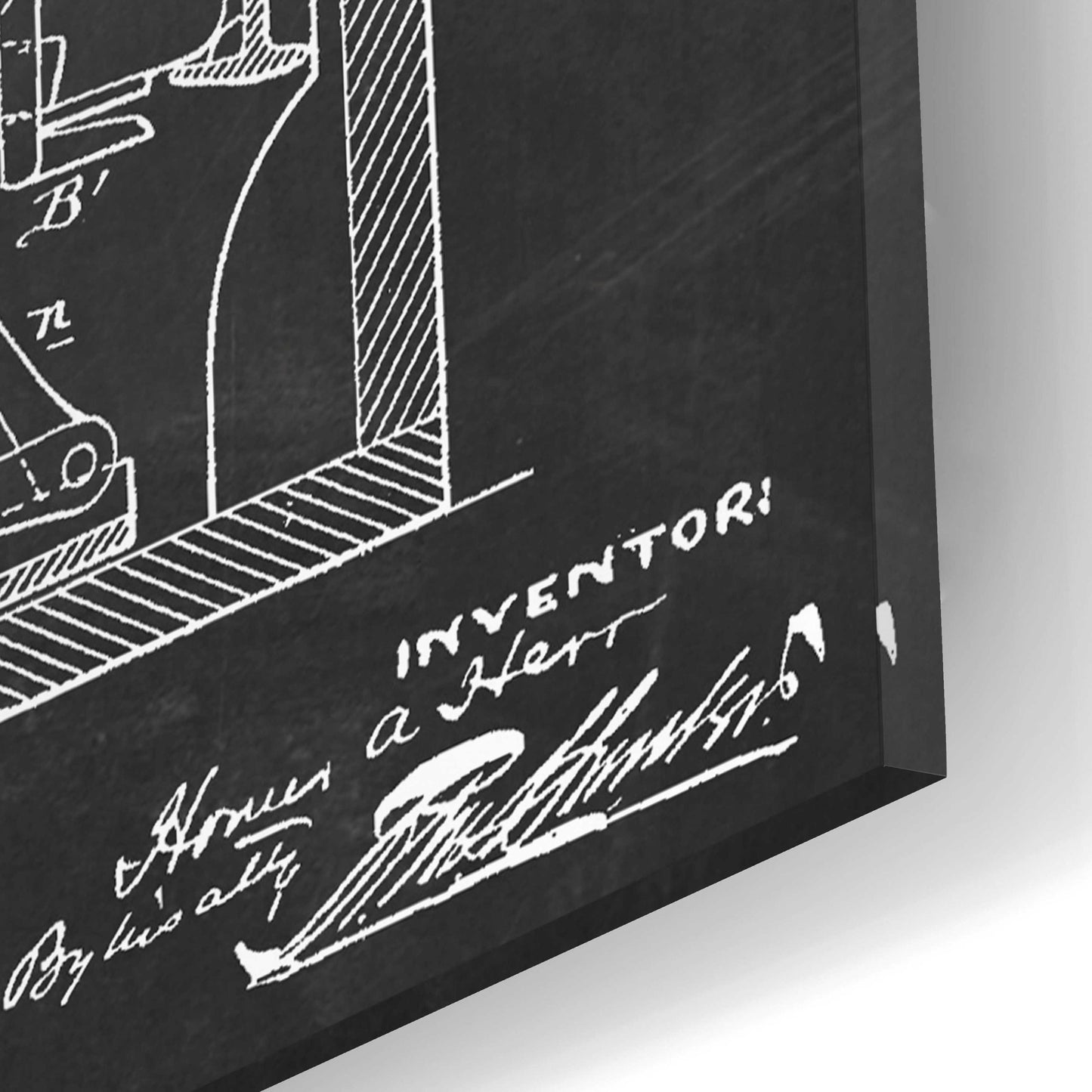 Epic Art 'Cash Register Blueprint Patent Chalkboard,' Acrylic Glass Wall Art,12x16