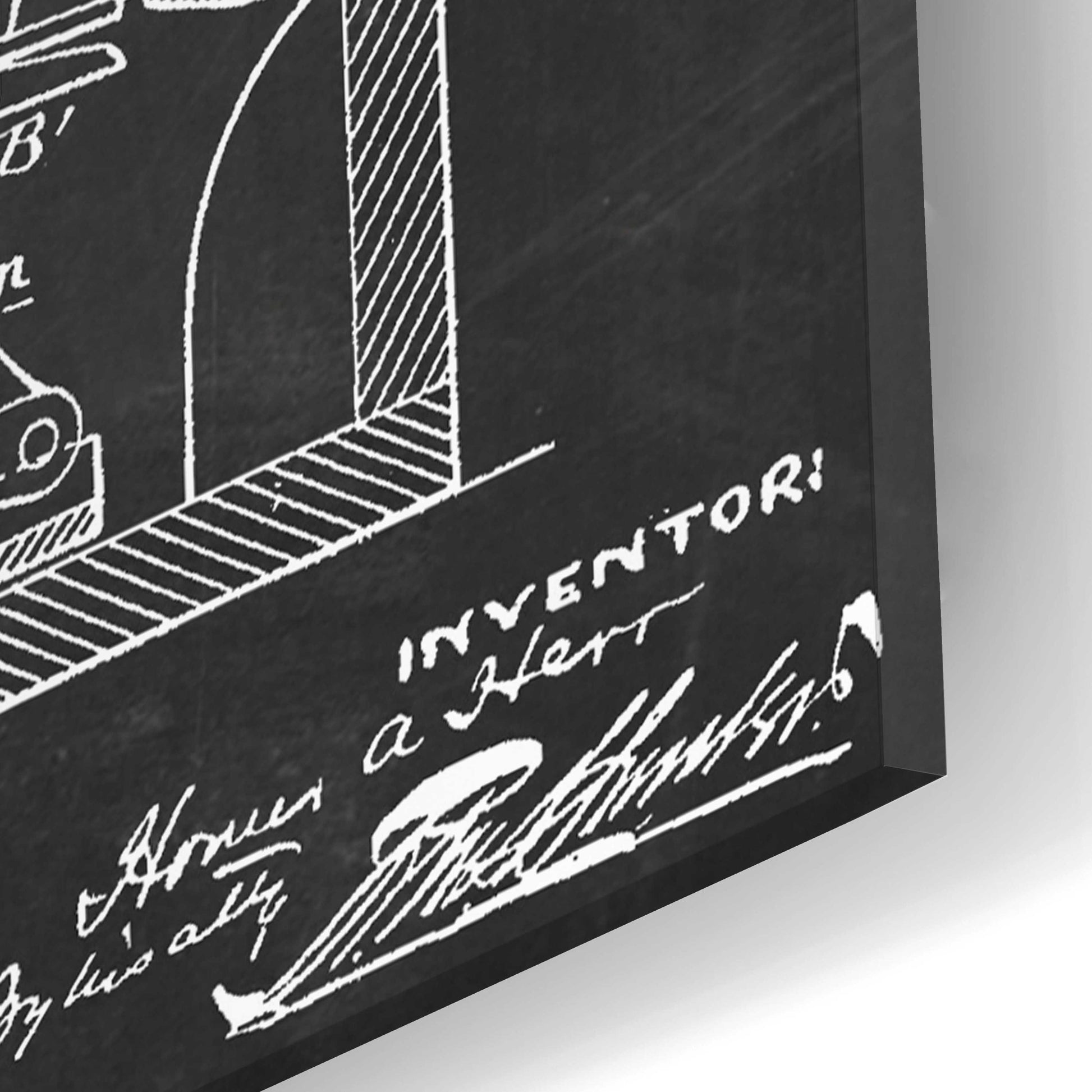 Epic Art 'Cash Register Blueprint Patent Chalkboard,' Acrylic Glass Wall Art,16x24